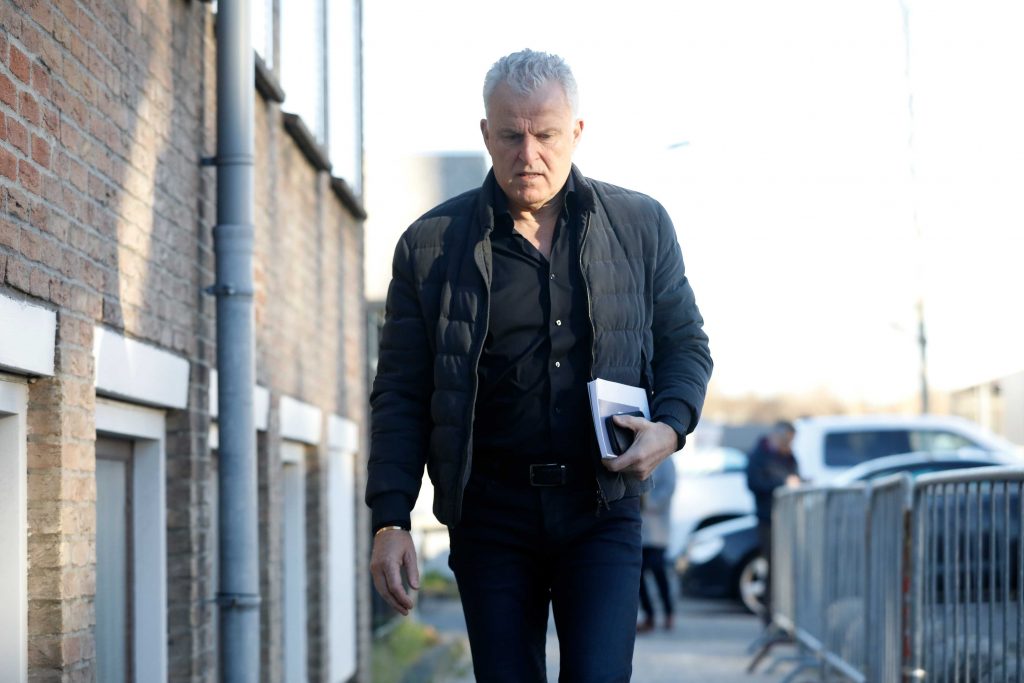 epa07371840 Crime reporter Peter R. de Vries arrives arrive at the heavily secured court house in Osdorp, The Netherland, 15 February 2019 where prosecutors are hearing the multiple liquidation case against Willem Holleeder.  EPA-EFE/BAS CZERWINSKI