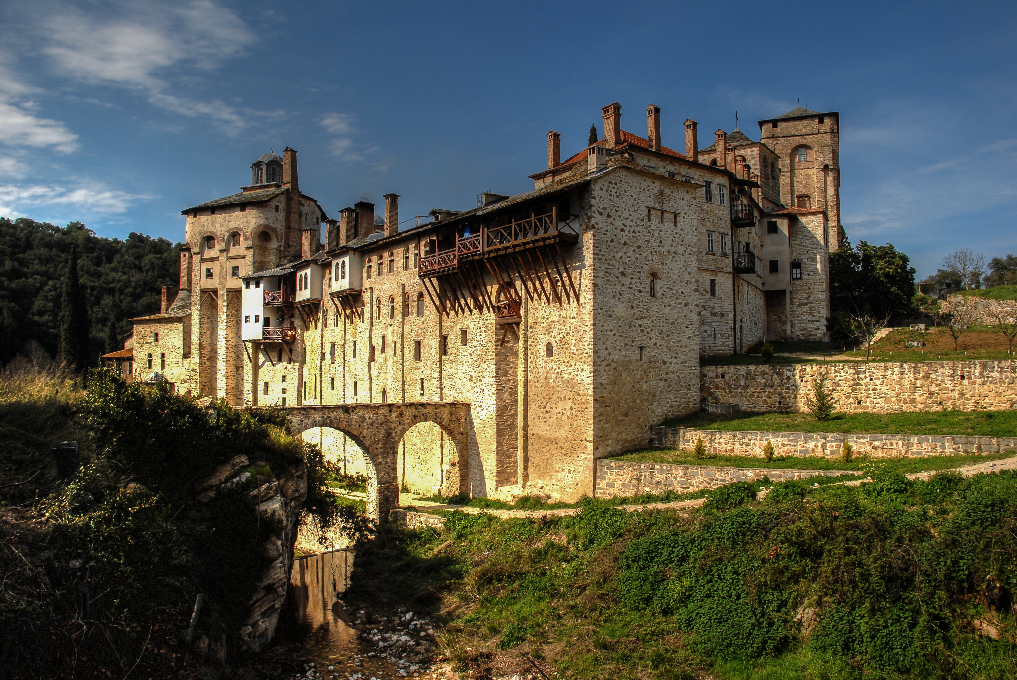 Holy,Monastery,Hilandar,Landscape,Hdr,,Mount,Athos