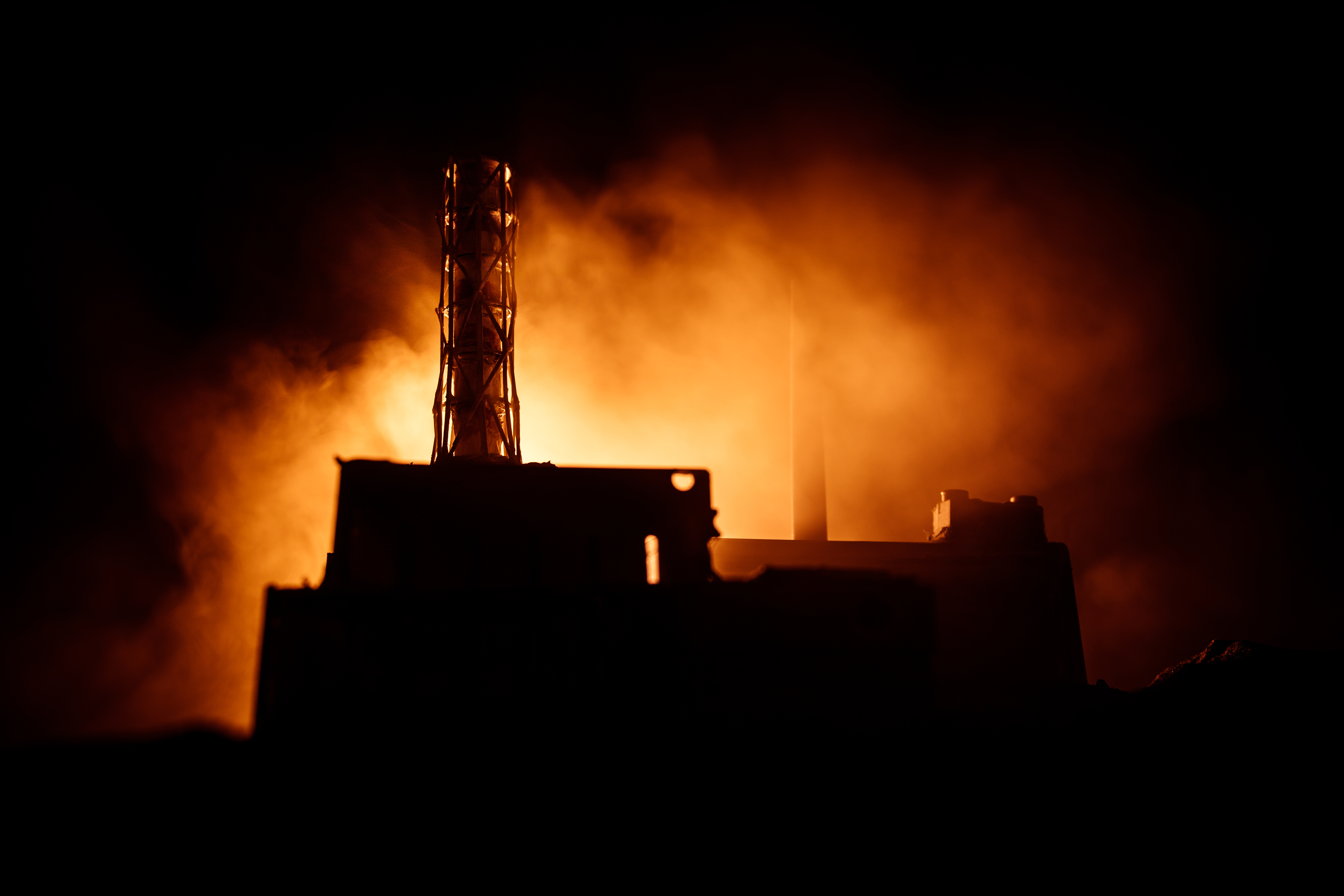 Creative,Artwork,Decoration.,Chernobyl,Nuclear,Power,Plant,At,Night.,Layout