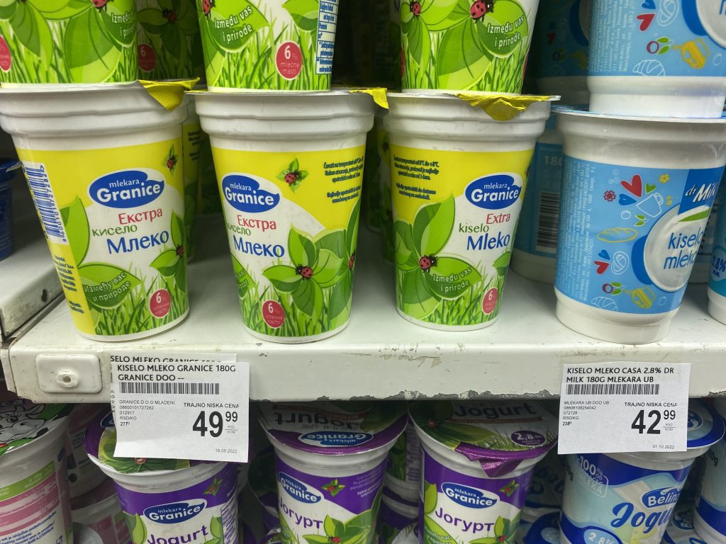 kiselo mleko cena kiselog mleka
