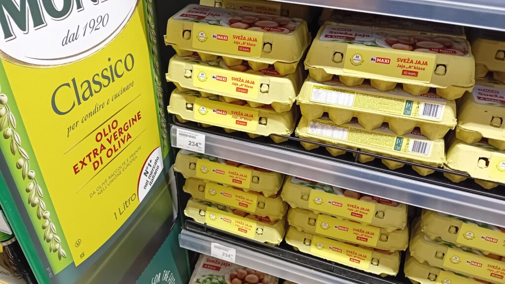 Cene, Namirnice, Potrošačka korpa, Jaja