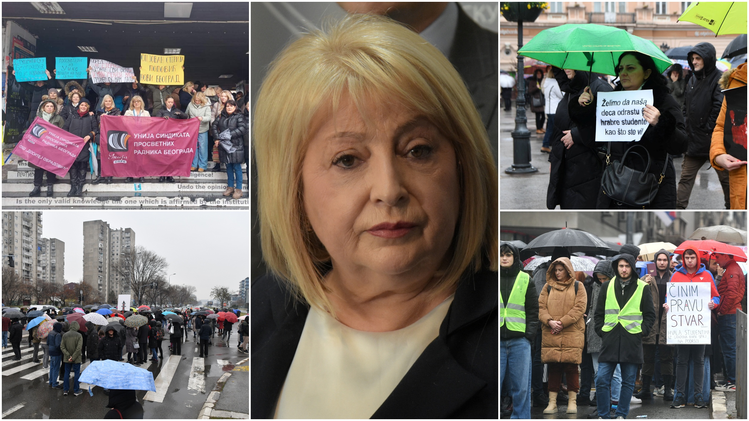 Slavica Đukić Dejanović, protesti, protest, prosvetari, prosveta, studenti, đaci, blokada, kombo