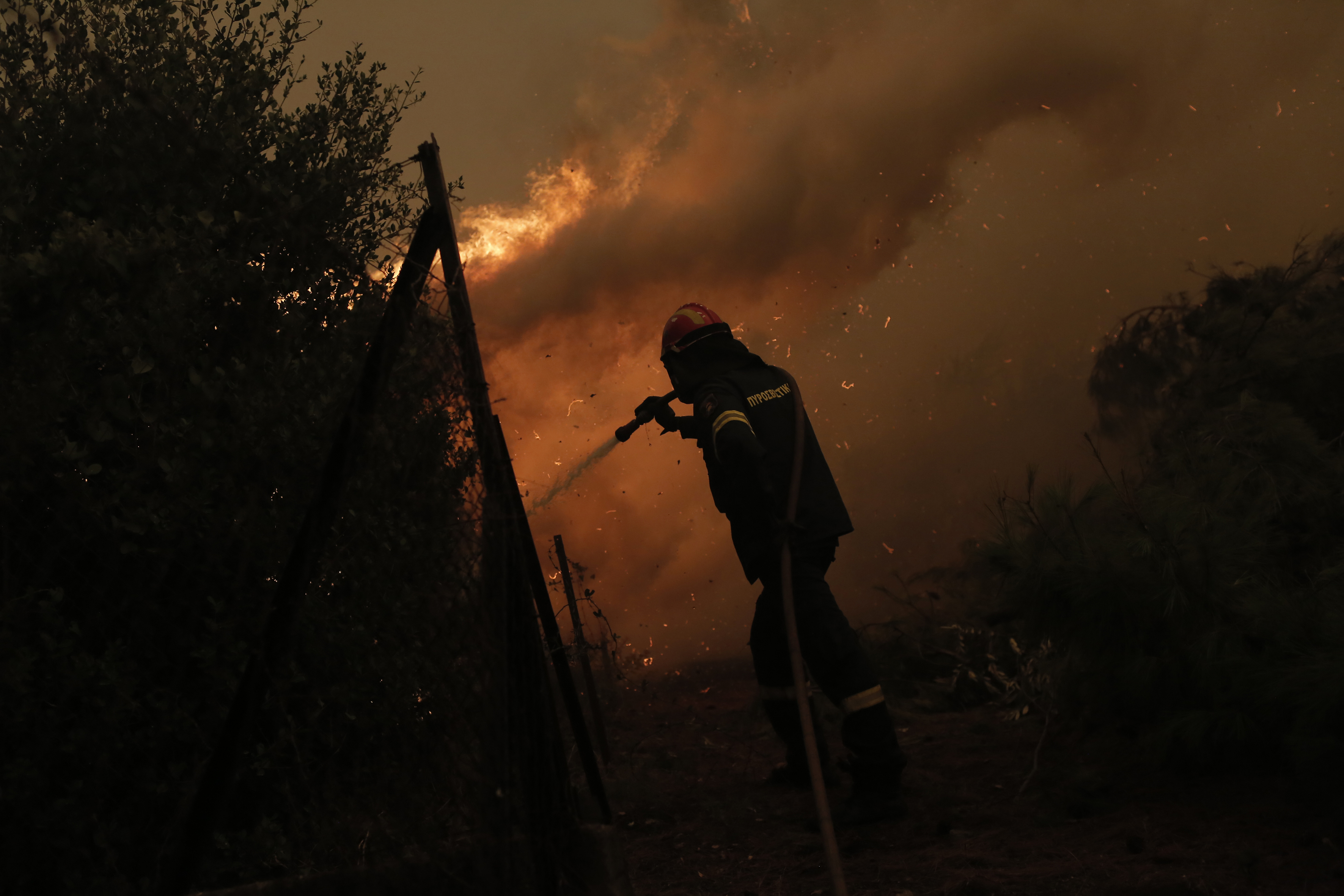 Huge battle with flames and resurgences in Evia Grcka pozar