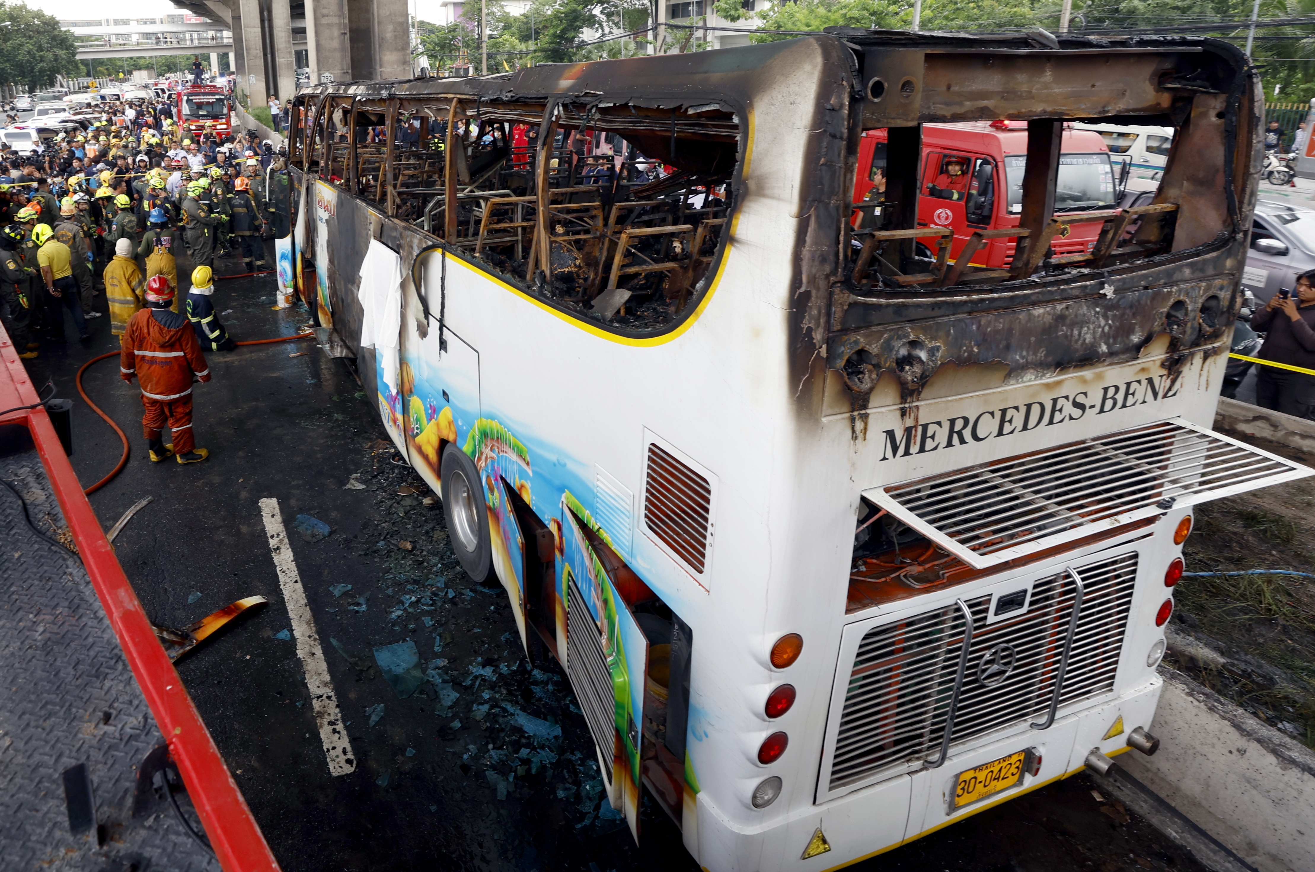 At least ten students die after bus catches fire in Bangkok