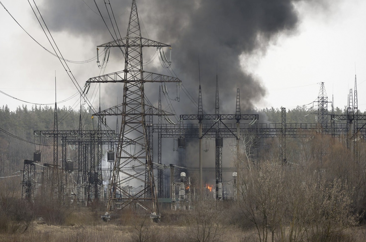 Power facilities hit by missile strike in Kharkiv, Ukraine
