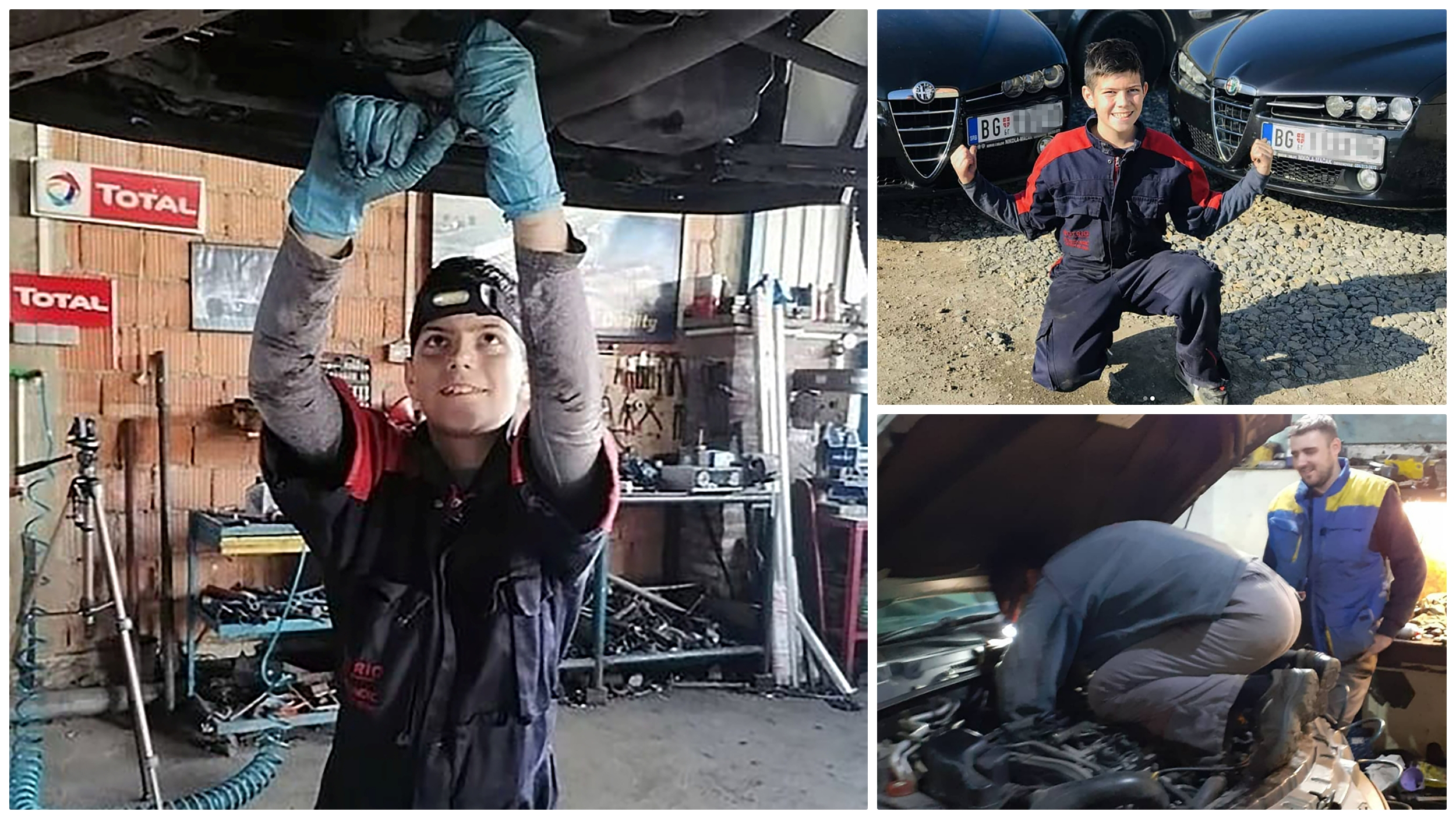 Nikola Jovanović iz Obrenovca najmlađi automehaničar, privatna arhiva