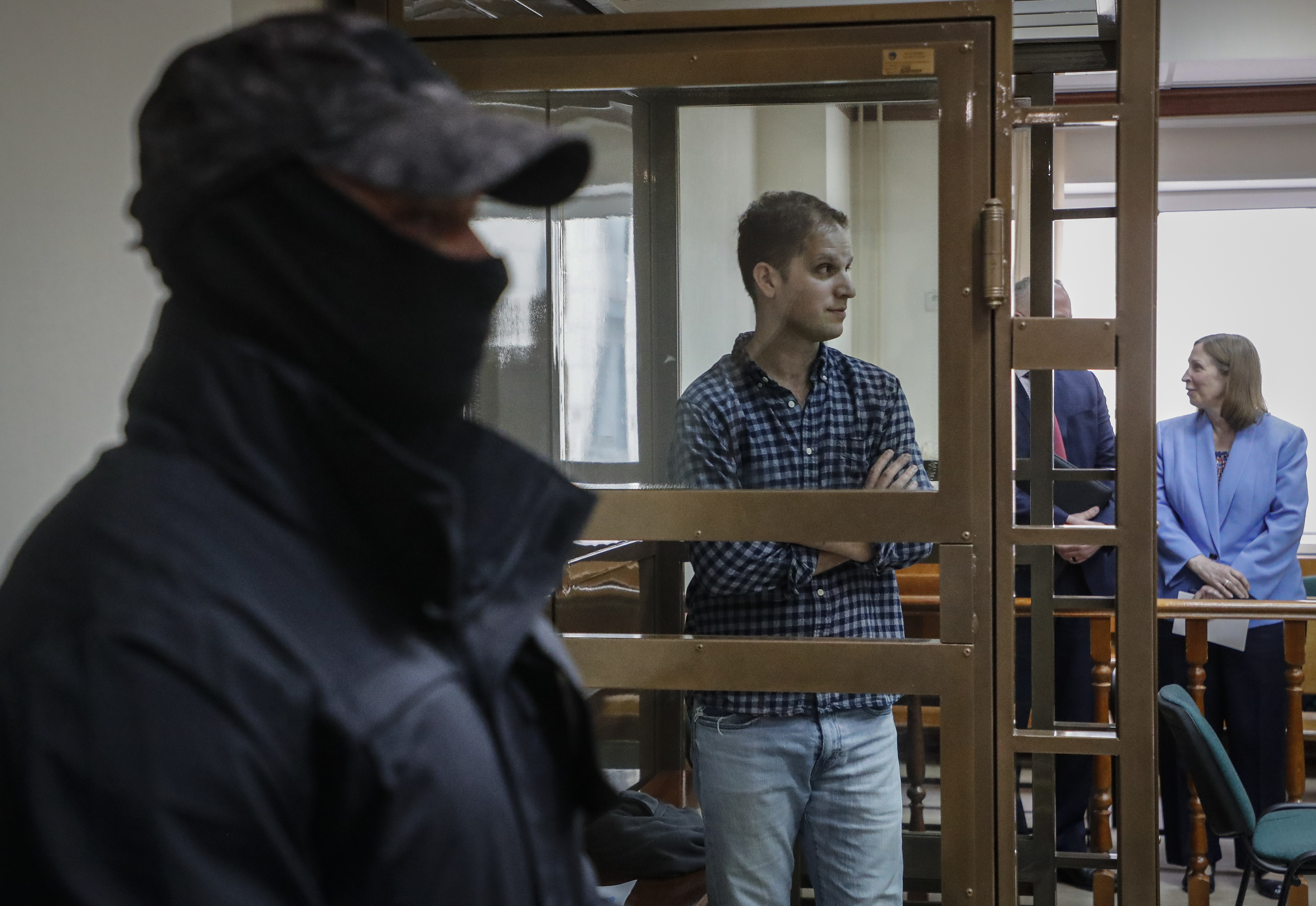 A court hearing on U.S. journalist at The Wall Street Journal Evan Gershkovich in Moscow