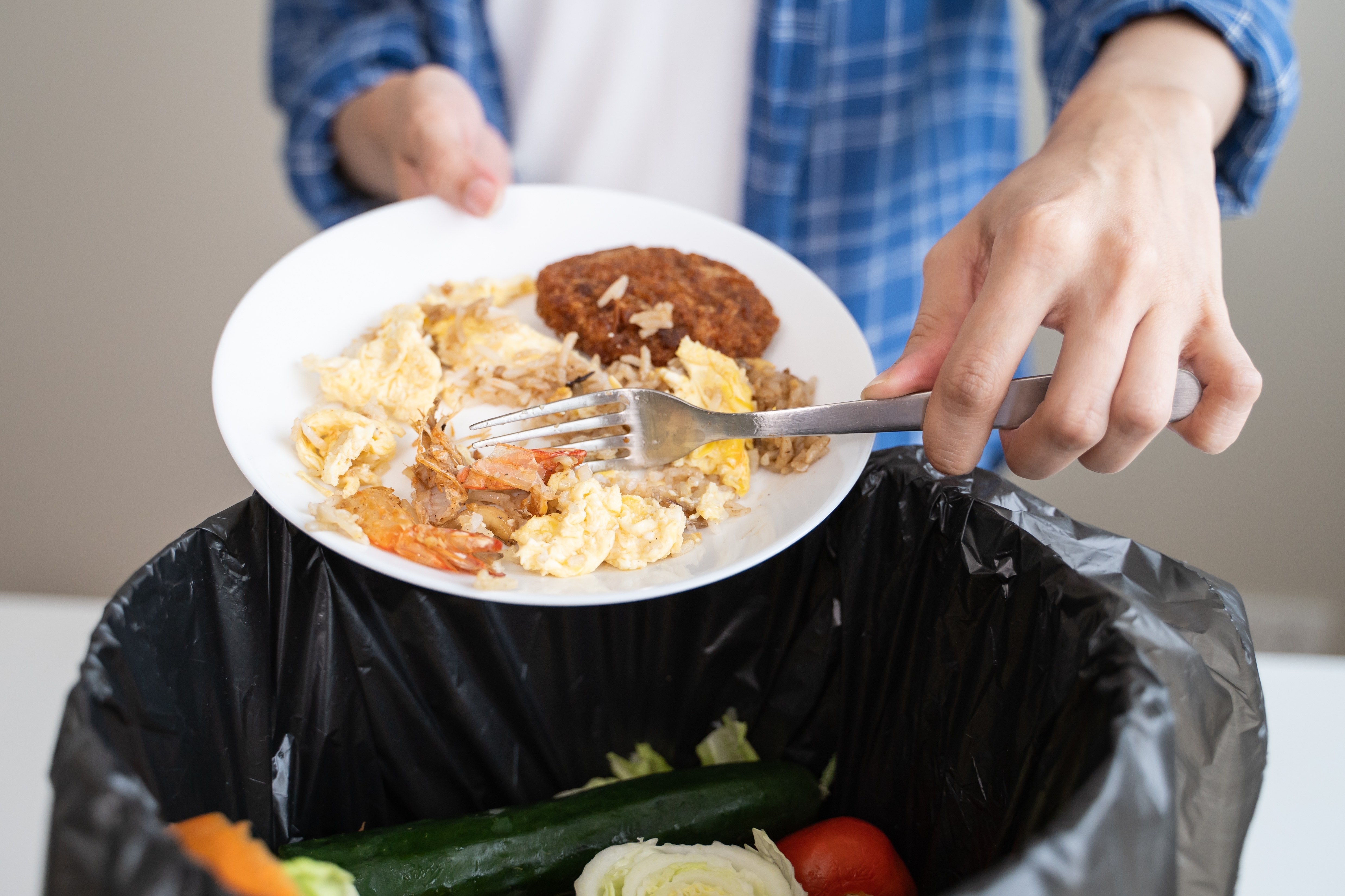 People,Put,Bio,Trash,From,Food,Waste,In,Domestic,Homes