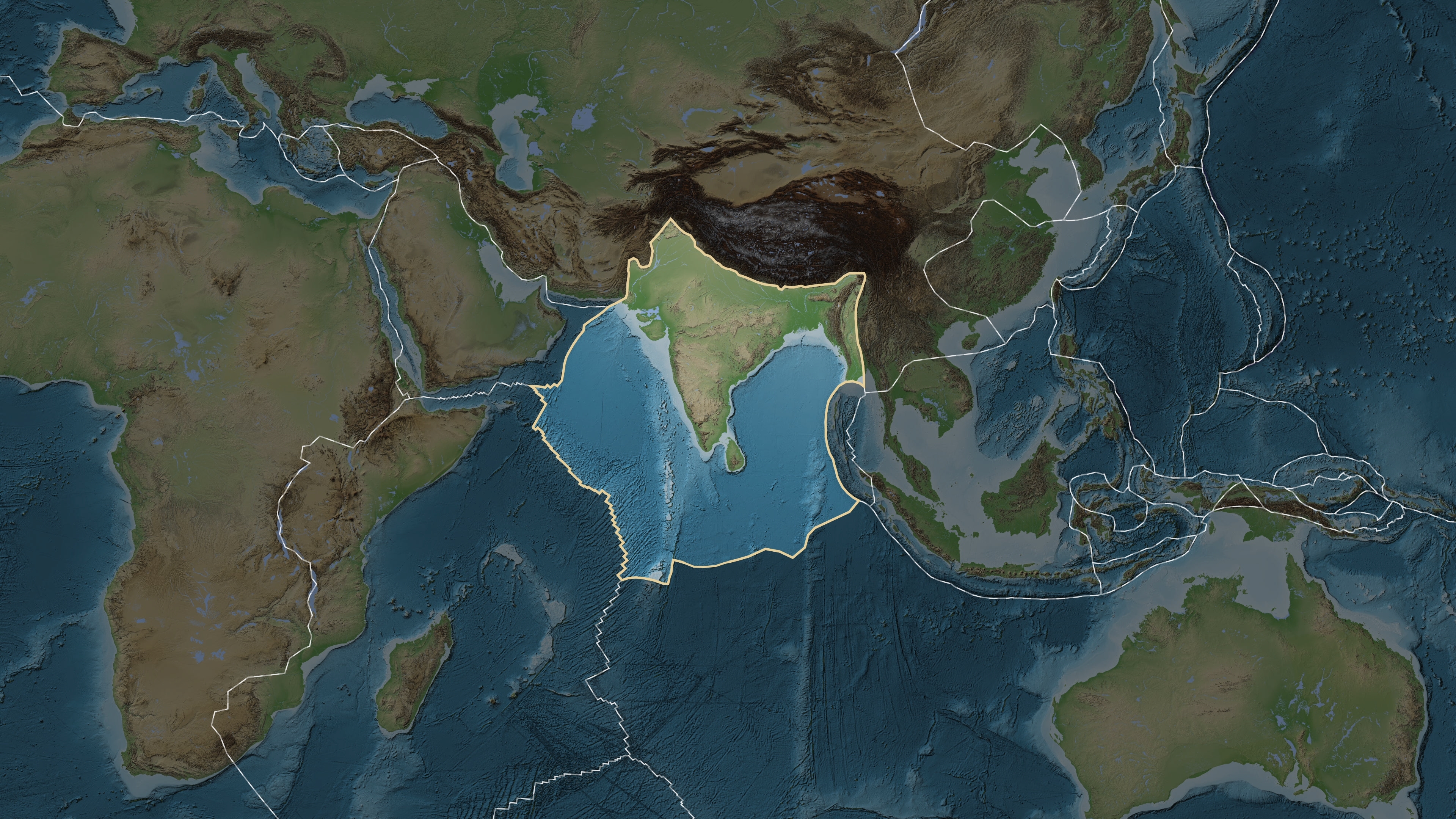 Tectonic,Plates,Borders,Of,Areas,Adjacent,To,The,Indian,Plate