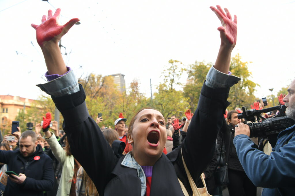 Beograd 03.11.2024. Protest ispred zgrade Ministarstva građevine Foto: Amir Hamzagić/Nova.rs