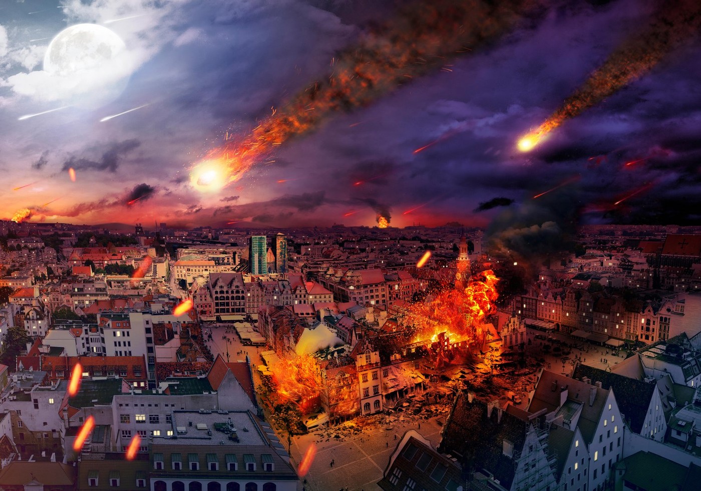 Apocalypse caused by a giant meteorite,Image: 210386042, License: Royalty-free, Restrictions: , Model Release: no, Credit line: Konrad Bk / Alamy / Alamy / Profimedia