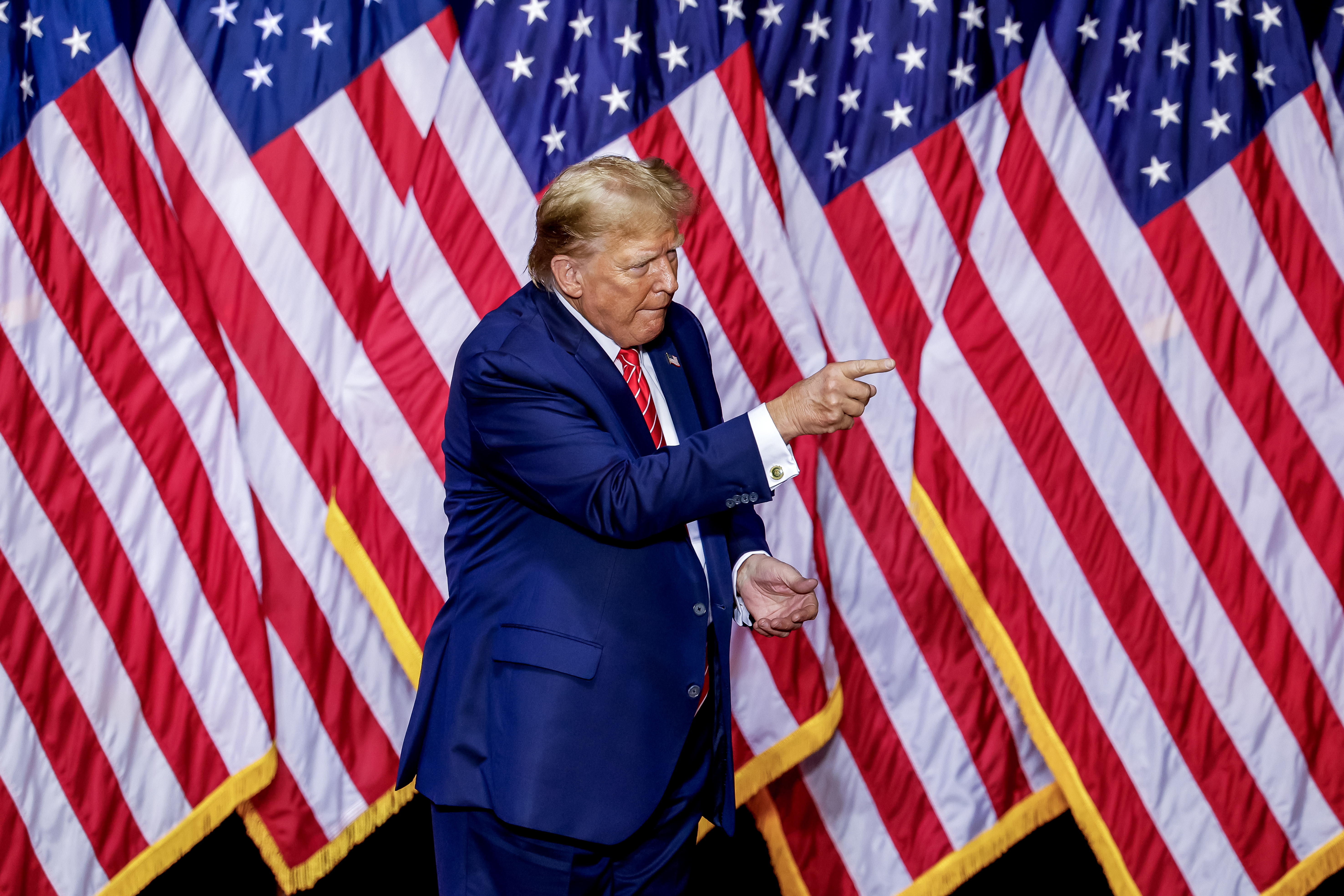 Former US President Donald Trump campaigns in Rome, Georgia
