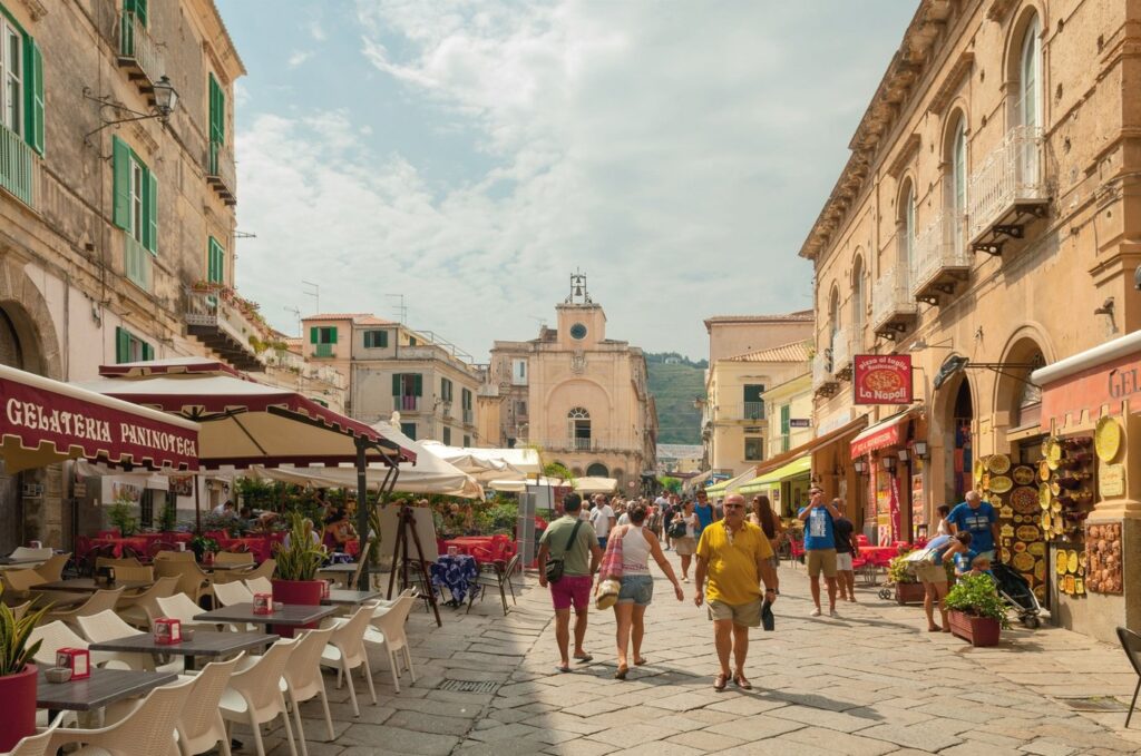 Street Scene in Tropea, Calabria, Italy,Image: 176001570, License: Rights-managed, Restrictions: , Model Release: no, Credit line: Robert Wyatt / Alamy / Alamy / Profimedia