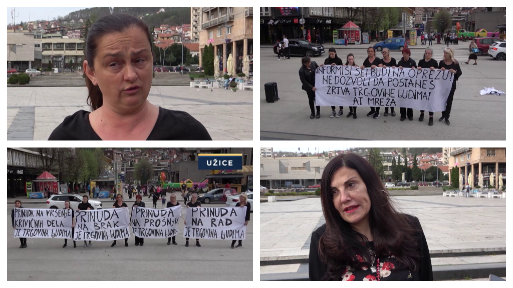 Stop trgovini ljudima u Užicu: Održan polučasovni performansom na gradskom trgu