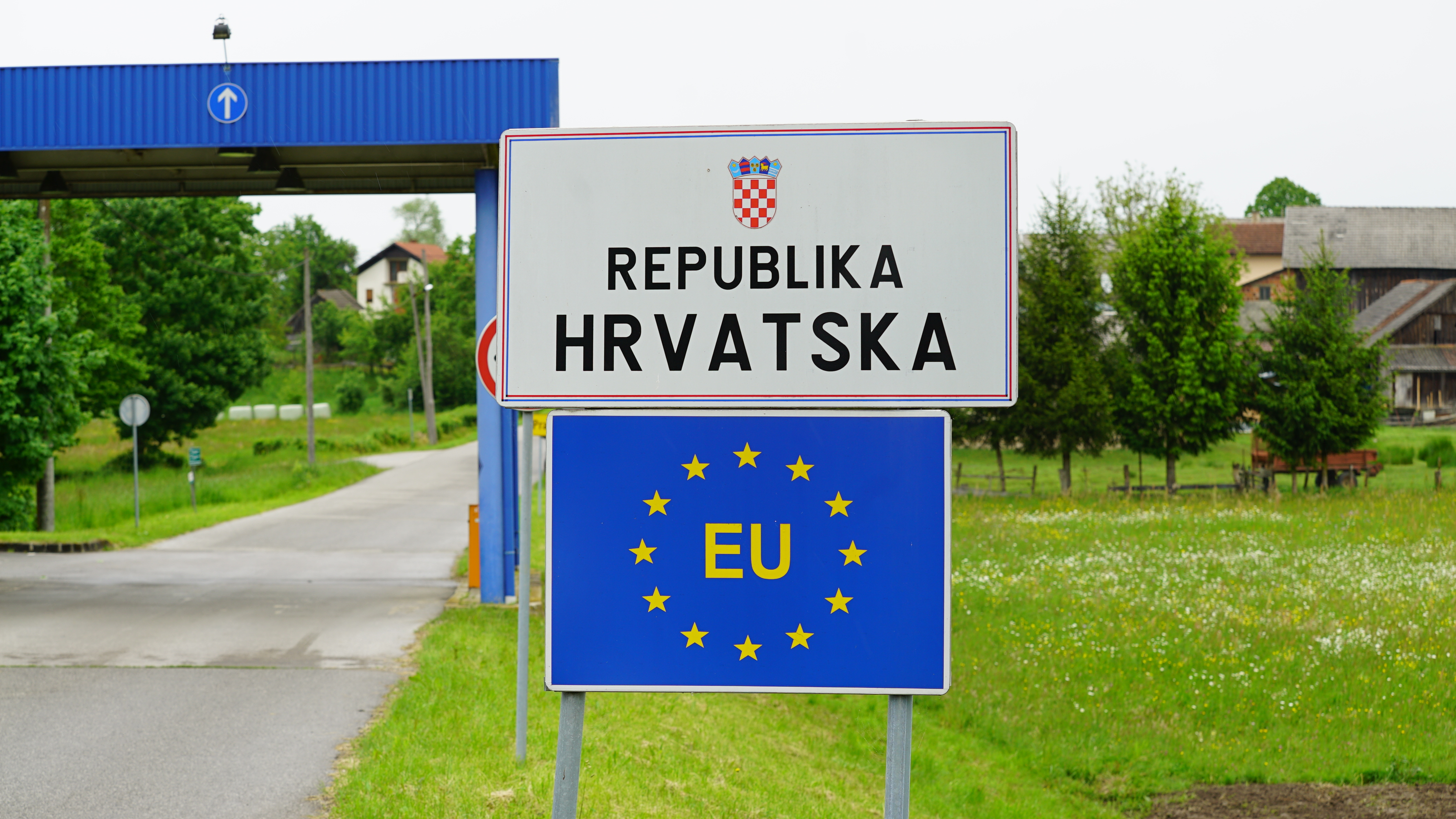 Pravutina,,Croatia,-,May,2019:,Border,Of,Croatia,And,Slovenia