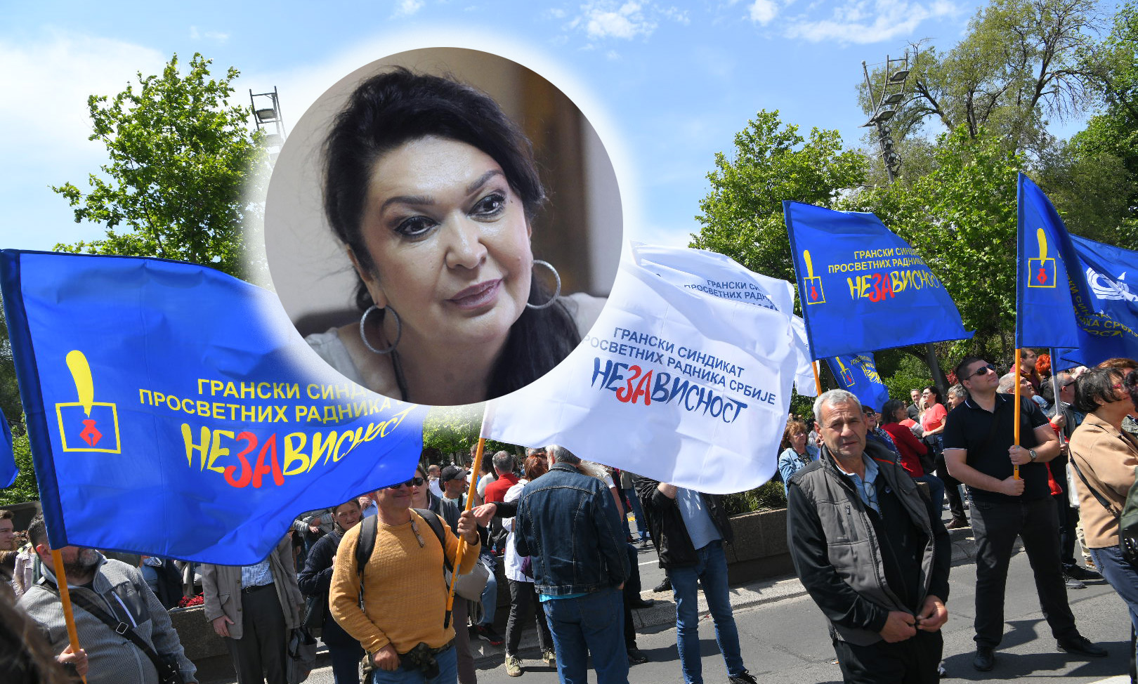 Prosvetni sindikati ispred Vlade Srbije najavili obustavu rada za 16. septembar, Valentina Ilić kombo