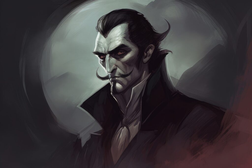 Dracula vampire. Monster scape scary. Fictional person. Generate Ai,Image: 832284026, License: Royalty-free, Restrictions: , Model Release: no, Credit line: Ivan Ryabokon / Panthermedia / Profimedia