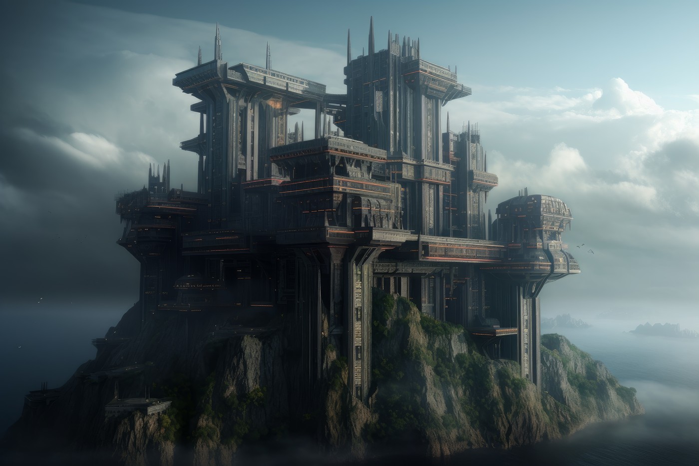 Futuristic cyberpank castle. Future architecture. Generate Ai,Image: 831598656, License: Royalty-free, Restrictions: , Model Release: no, Credit line: Ivan Ryabokon / Panthermedia / Profimedia