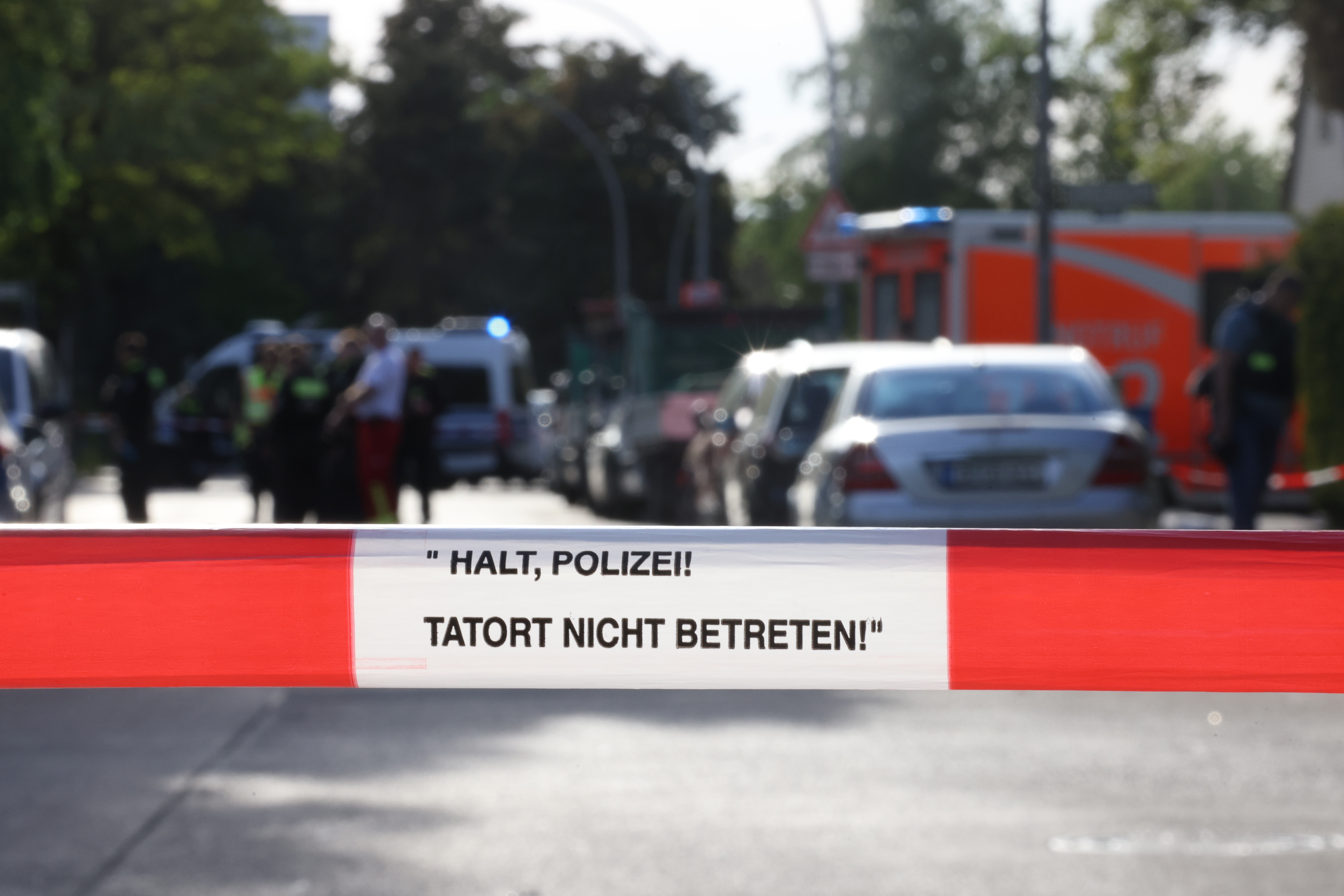 Police investigates after a drive-by shooting in Berlin
