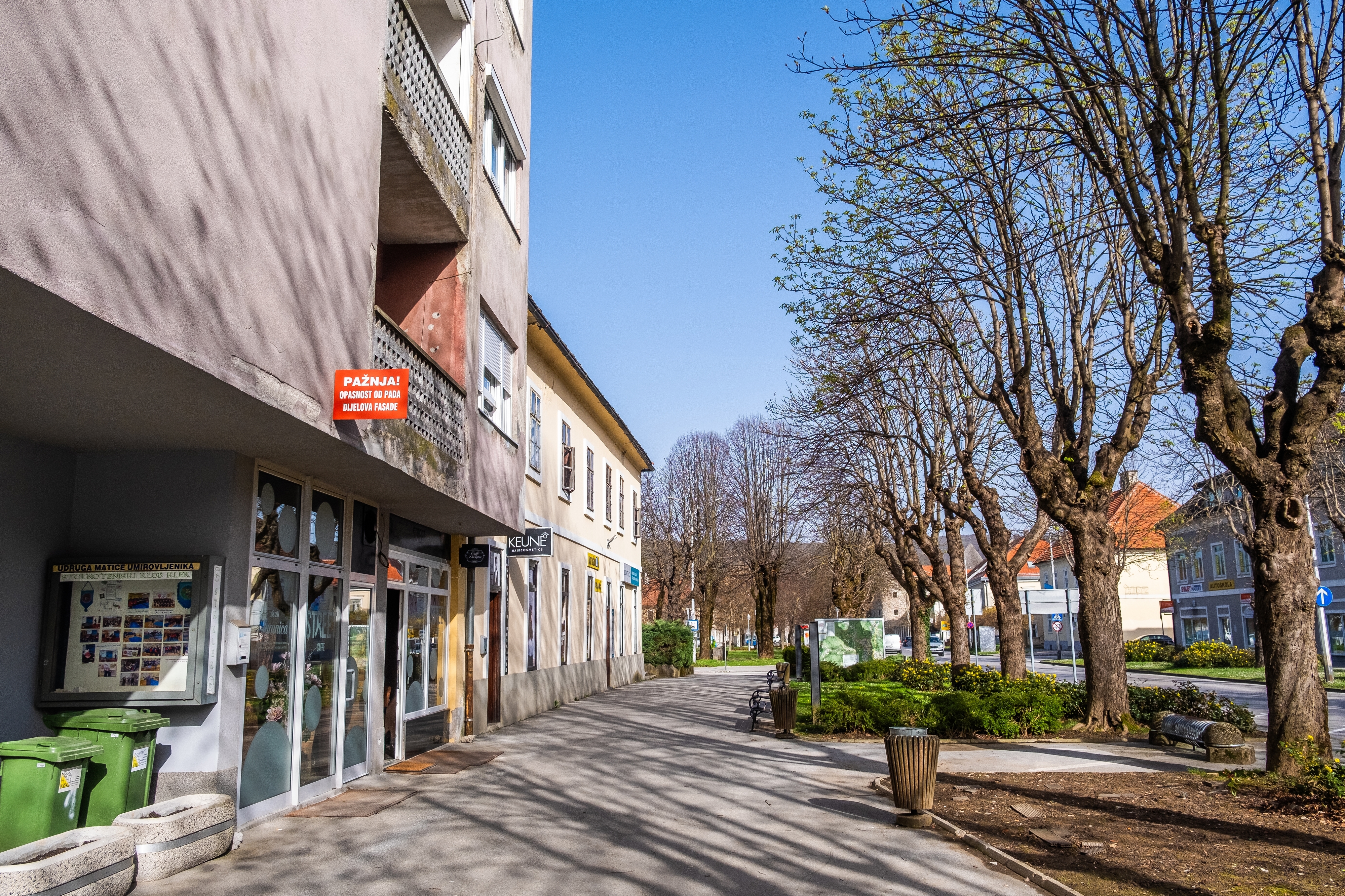 Ogulin,,Croatia,,March,30th,,2024:,A,Tree-lined,Sidewalk,In,Ogulin