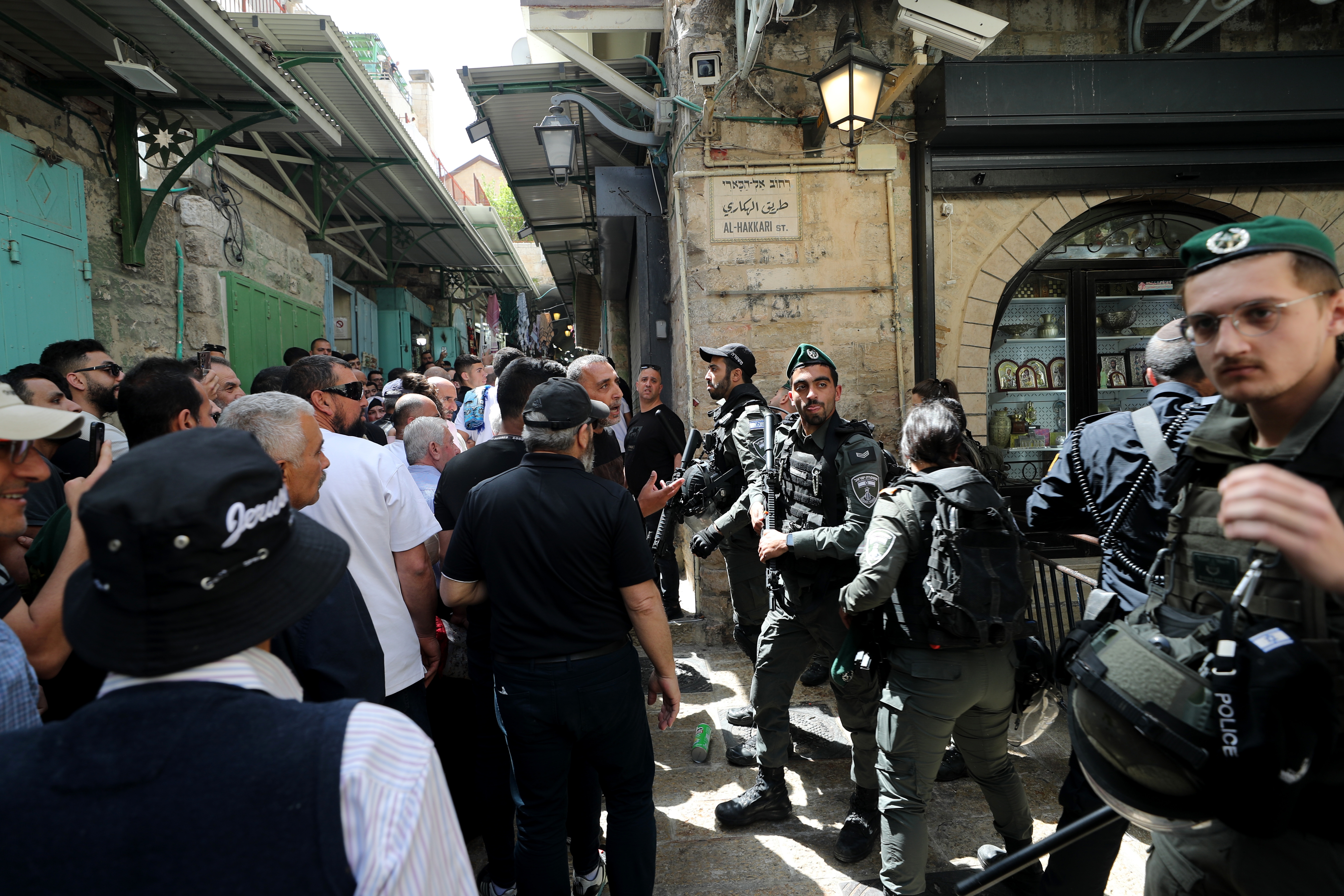 Muslims attend last Ramadan Friday prayers at Al-Aqsa mosque compound in Jerusalem