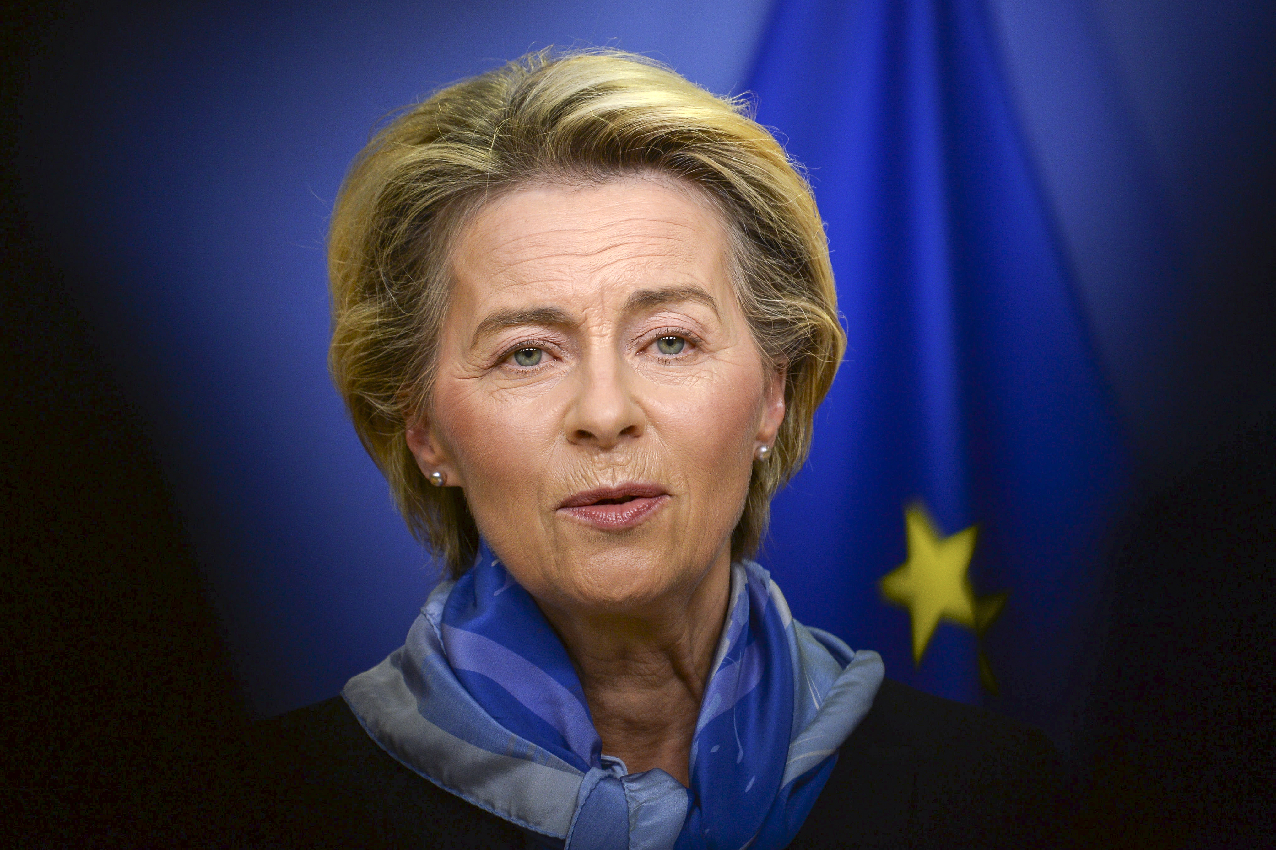 European Commission President von der Leyen gives a statement on COVID-19 vaccinations