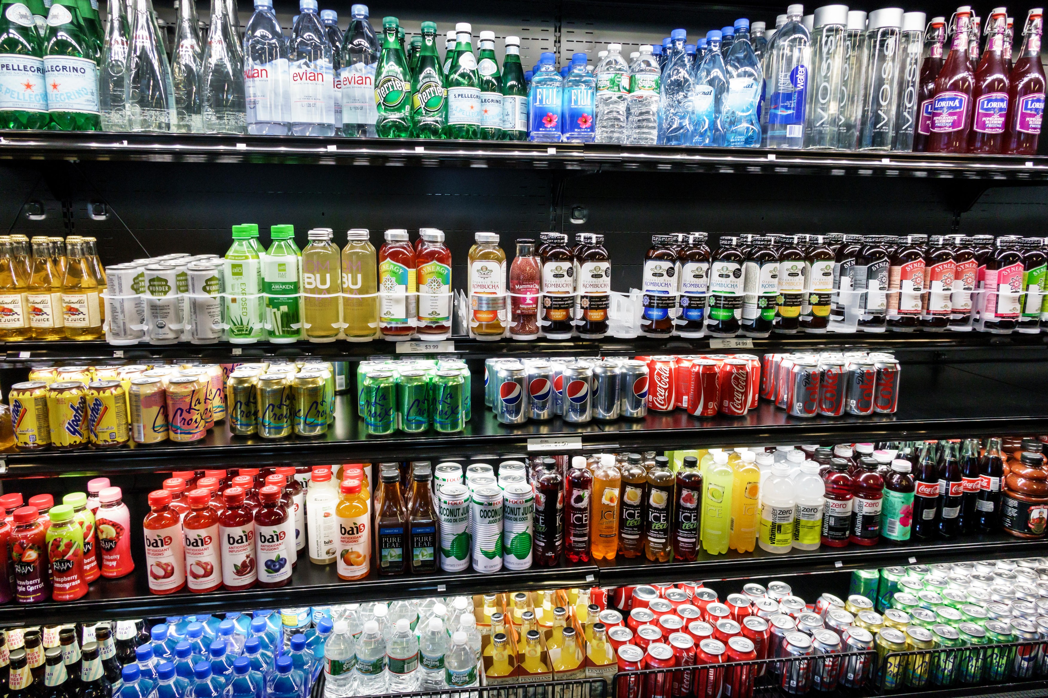 Florida Stuart convenience store inside sale display cold drinks bottles cans