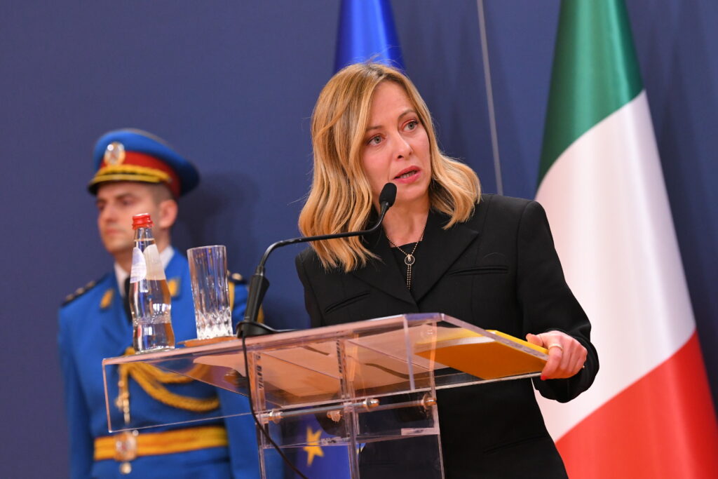 Beograd 03. decembar 2023. Konferencija za novinare nakon sastanka italijanske predsenice i predsednika Srbije Foto:Amir Hamzagić/Nova.rs