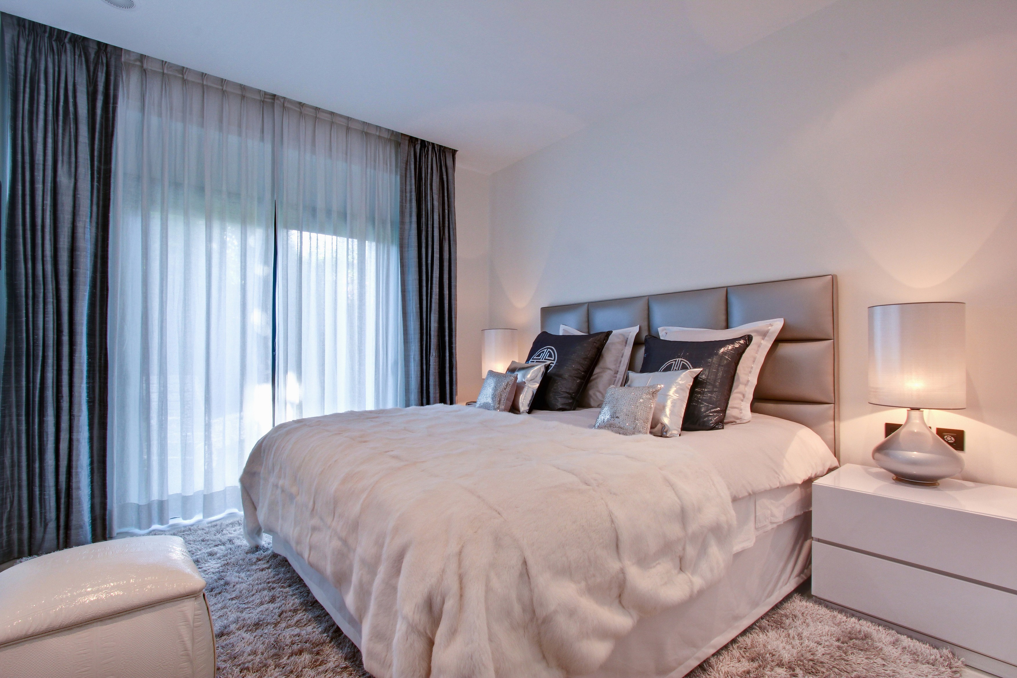 Sheer curtains in bedroom