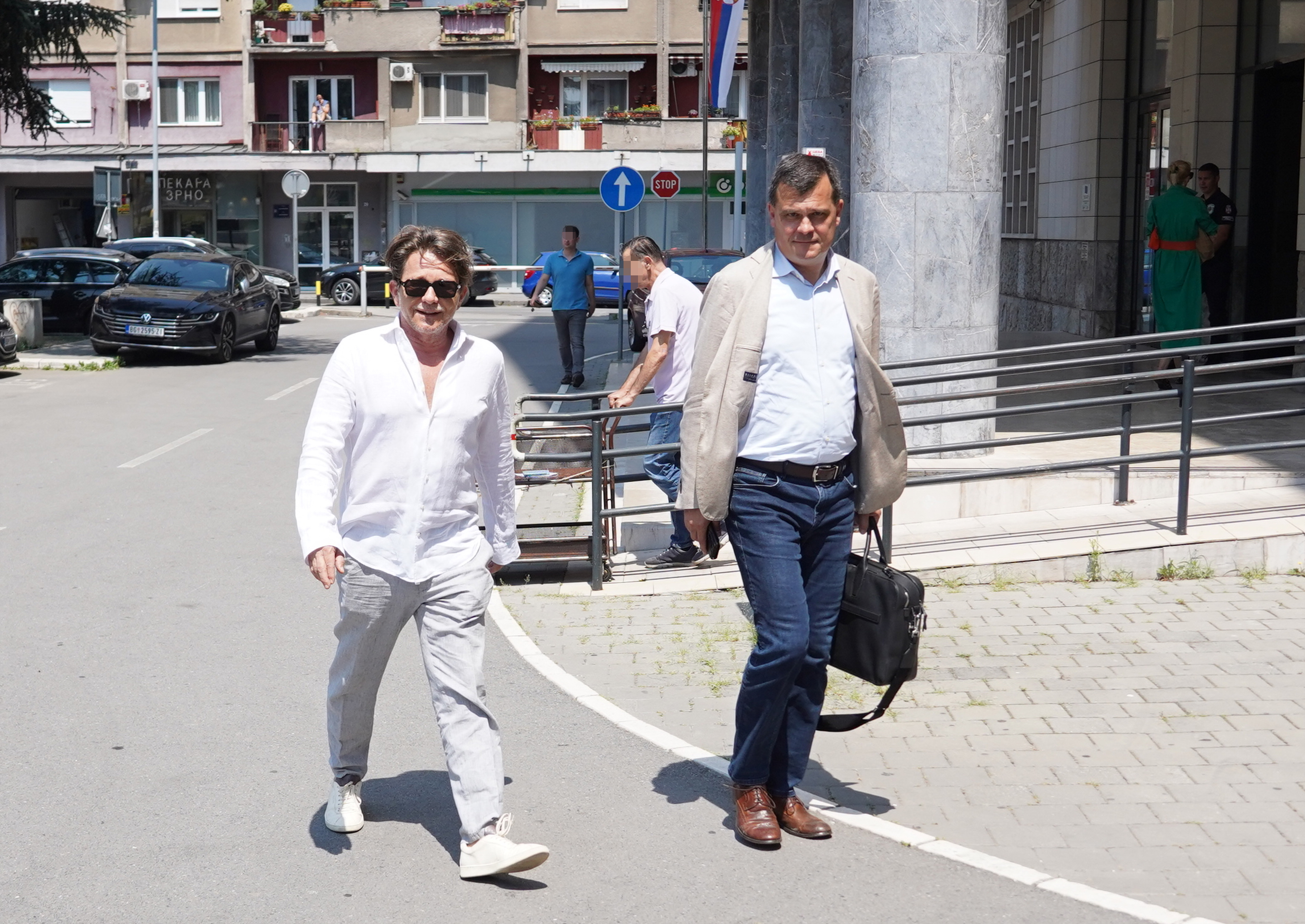 In the First Basic Court in Belgrade, the trial of director and actor Dragan Bjelogrlic continues on charges of violent behavior towards his colleague Predrag Antonijevic on August 23, 2021 in Nis.U Prvom osnovnom sudu u Beogradu nastavlja se sudjenje r