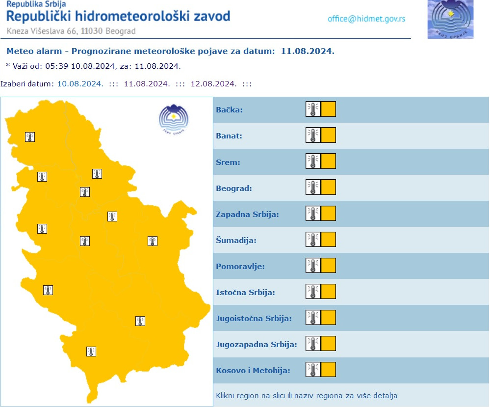 meteo alarm prognoza rhmz