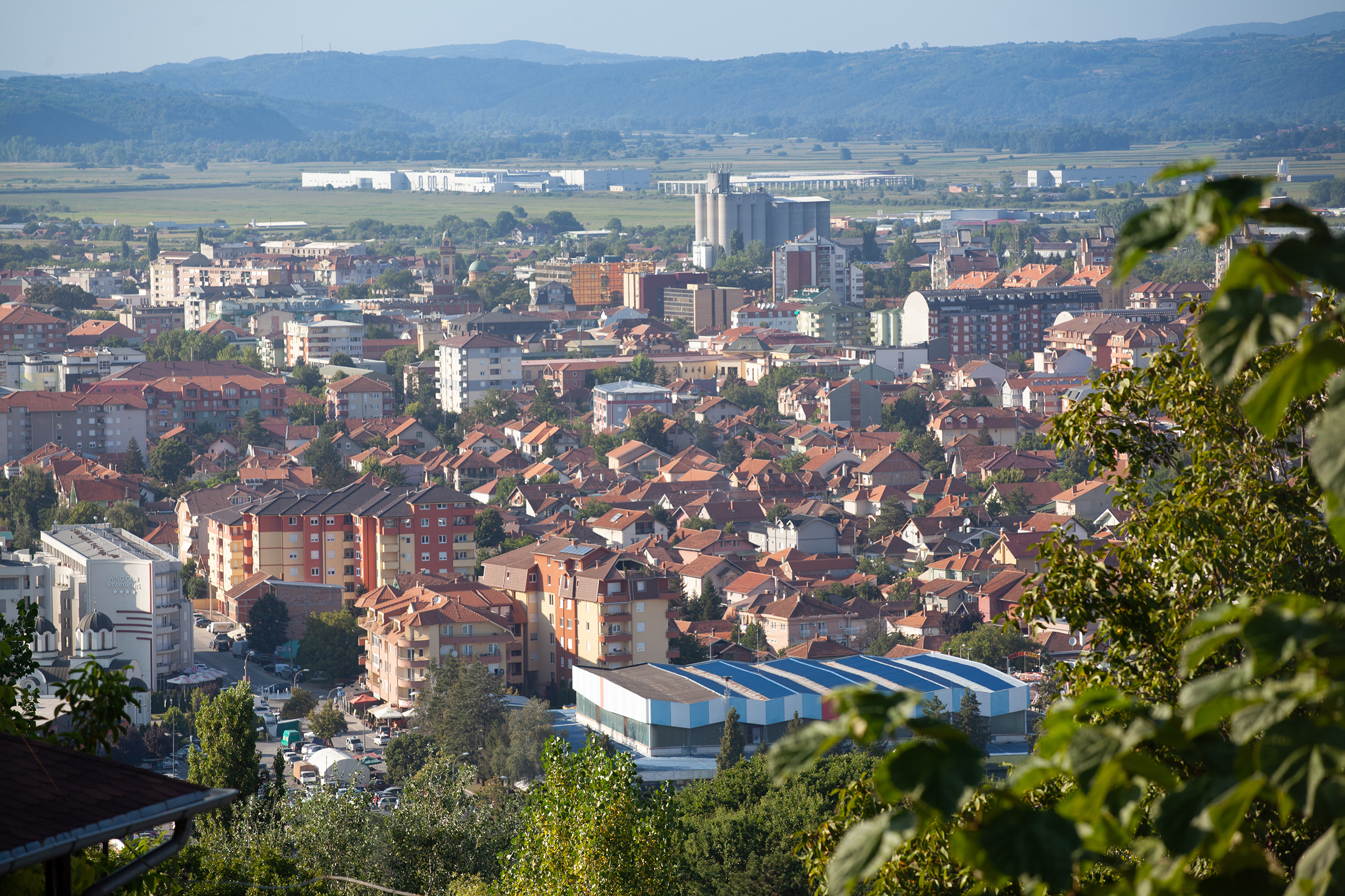 JAGODINA, SERBIA - AUGUST 10, 2019: Panorama of Jagodina city, Pomoravlje District in Sumadija, Central Serbia