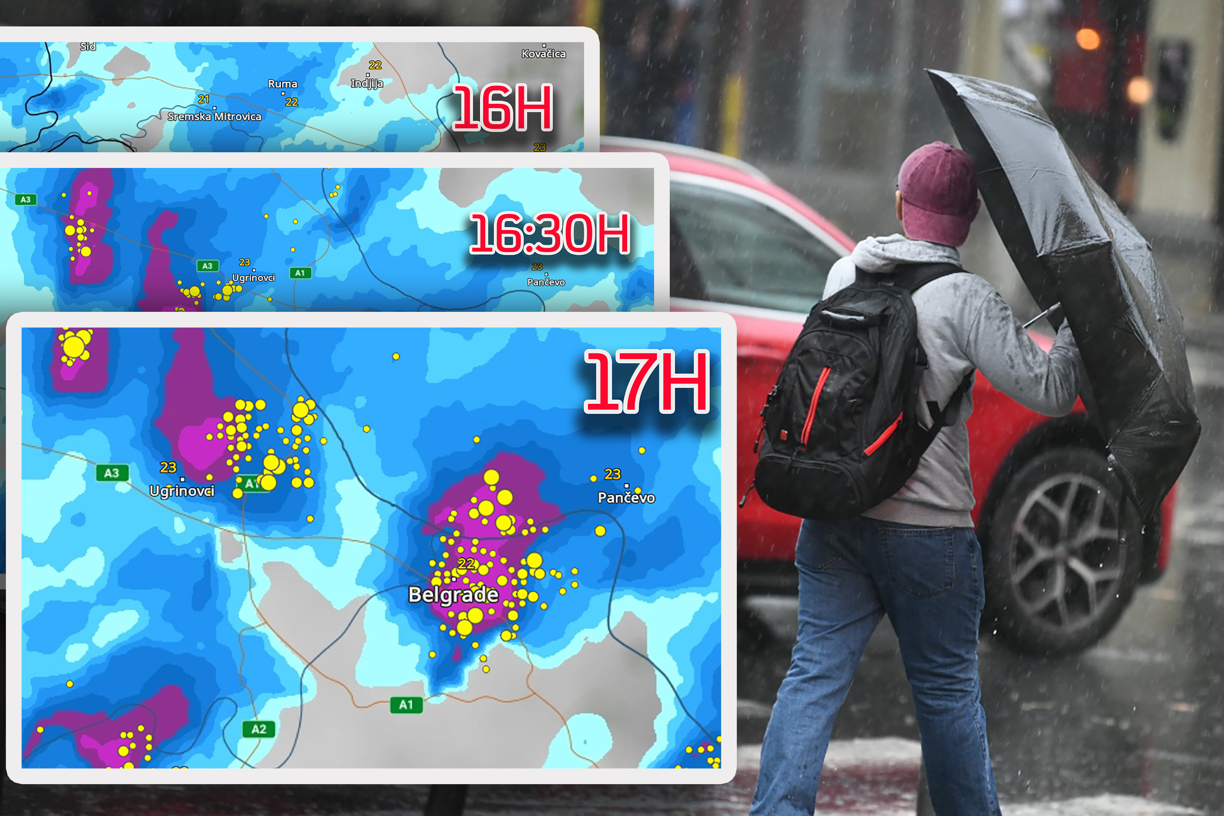 preognoza vremena iz minuta u minut  Foto:printscreen/vremeradar.rs