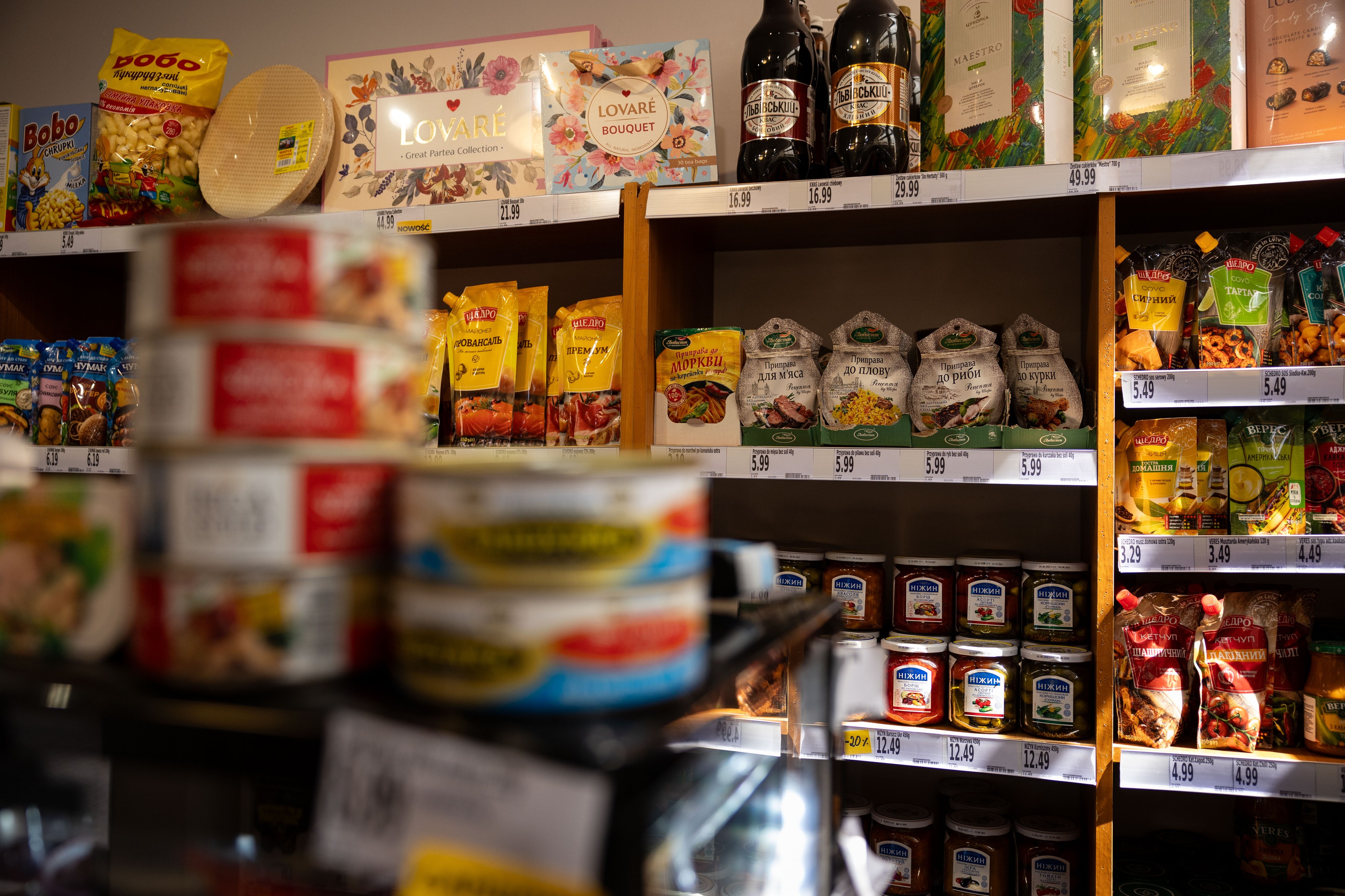 A store with Ukrainian products in Warsaw