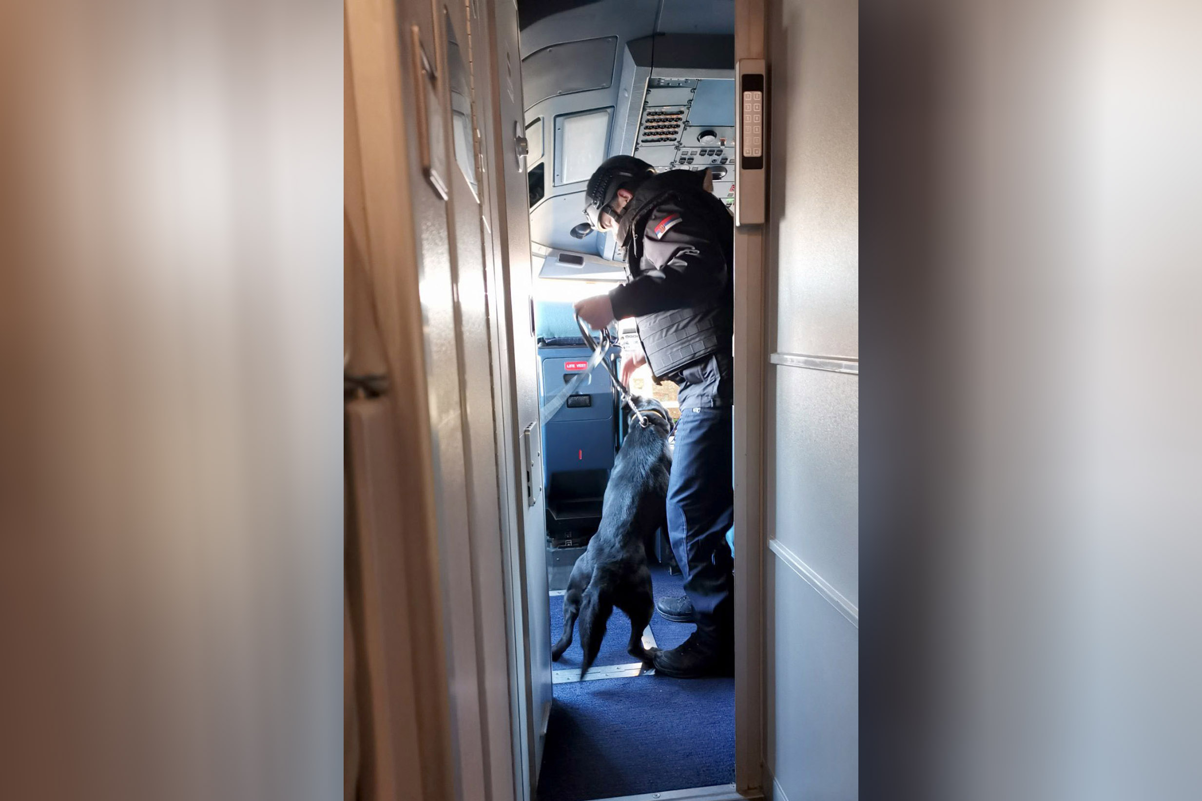 Avion, bomba, policijska brigada, KD ekipa, kontra diverziona ekipa, aerodrom, let za Moskvu, Moskva Foto: MUP