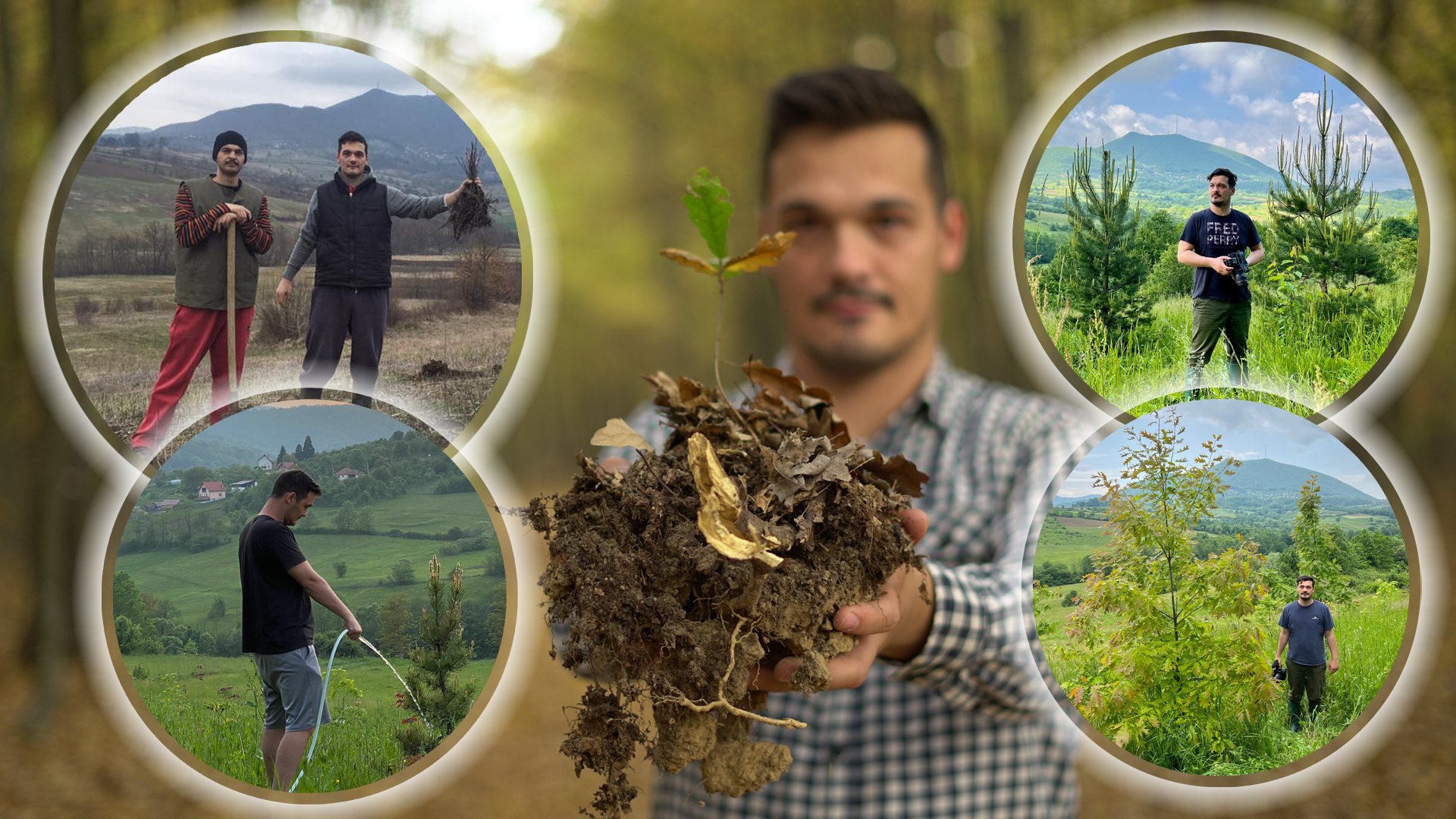 Stefan Drljača iz Čačka koji je pre nekoliko godina zasadio šumu, Čačak, šuma, kombo Foto: Privatna arhiva
