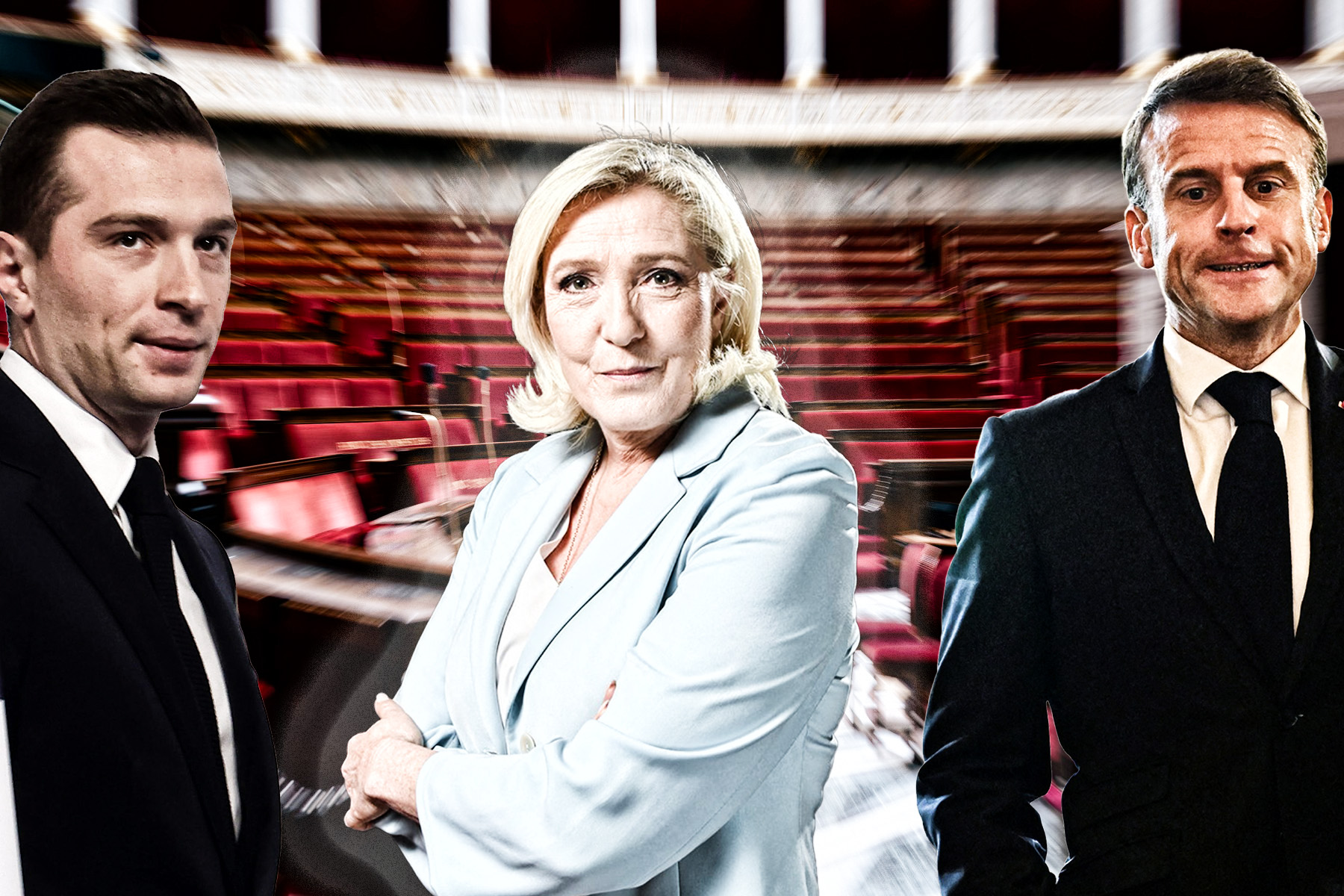 Paris, France, July 1, 2024 - View of the hemicycle empty, between the two rounds of the legislative elections after Fre
