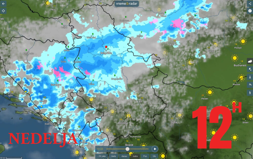 Vreme, vremenska prognoza, satnica Foto: vremeradar.rs/Shutterstock