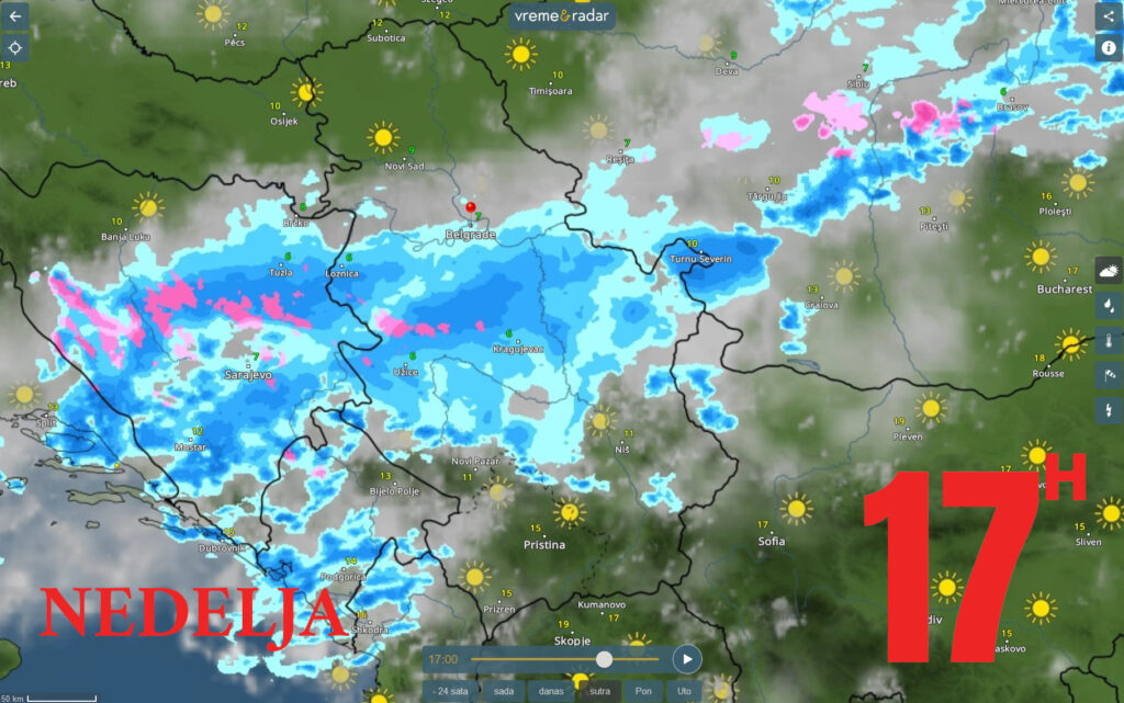 Vreme, vremenska prognoza, satnica Foto: vremeradar.rs/Shutterstock