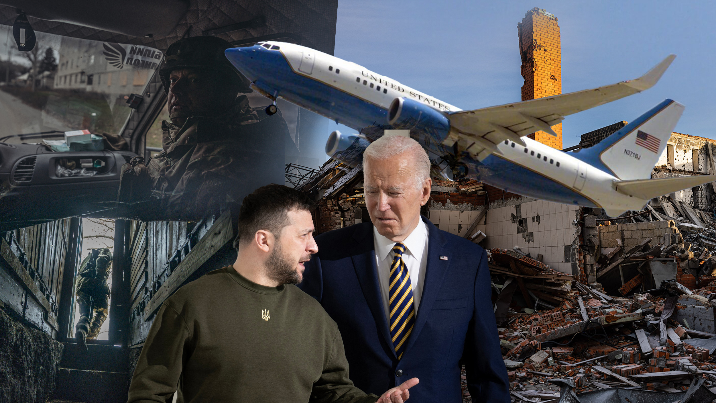 US President Joe Biden walks with Ukraine's President Volodymyr Zelensky t
Boing C-40 Clipper
Zelenski
ukraine 
rat u Ukrajini
susret Zelenskog i Bajdena