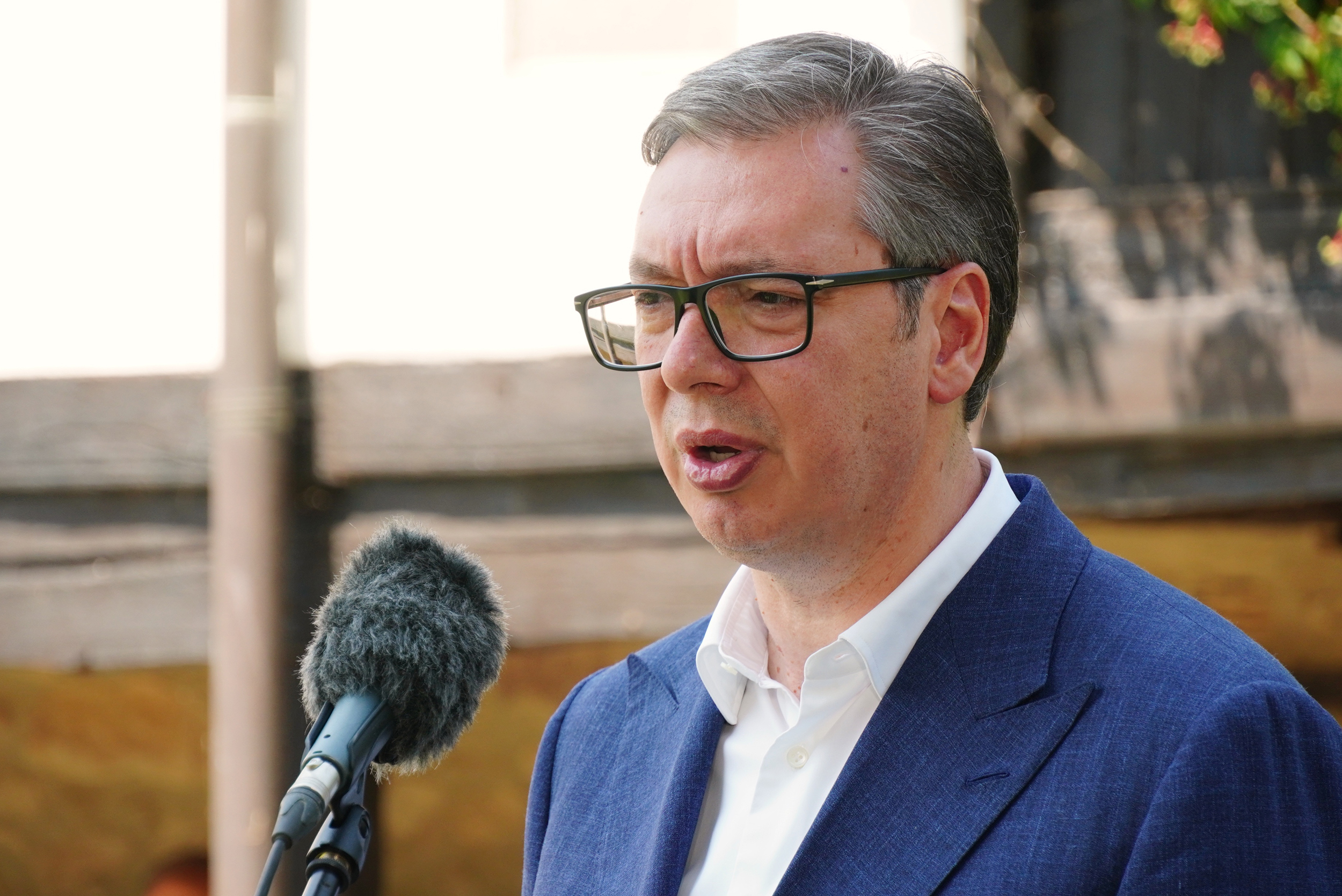 Vranje, 2. avgusta 2024. - Predsednik Aleksandar Vučić dočekao je danas u manastiru Prohor Pčinjski predsednicu Severne Makedonije Gordanu Siljanovsku Davkovu koja boravi u radnoj poseti Srbiji. FOTO TANJUG/ VLADIMIR ŠPORČIĆ/ bg