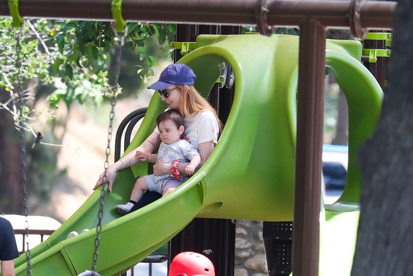 *EXCLUSIVE* Lindsay Lohan enjoys a Park Day with her Family in Beverly Hills
