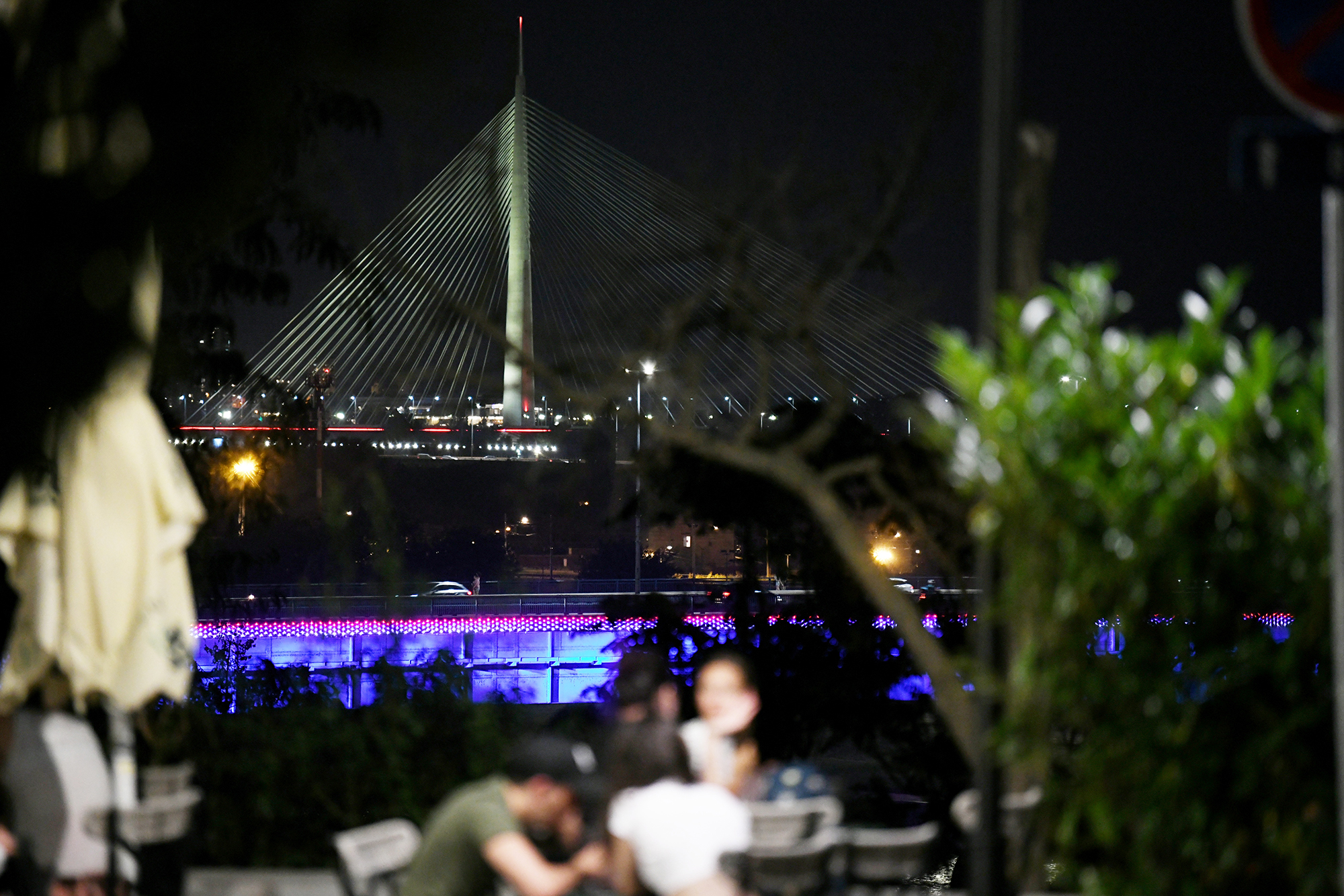 BEOGRAD 03. avgust 2020. Kosančićev venac nocu Most na Adi Foto:Vesna Lalić/Nova.rs