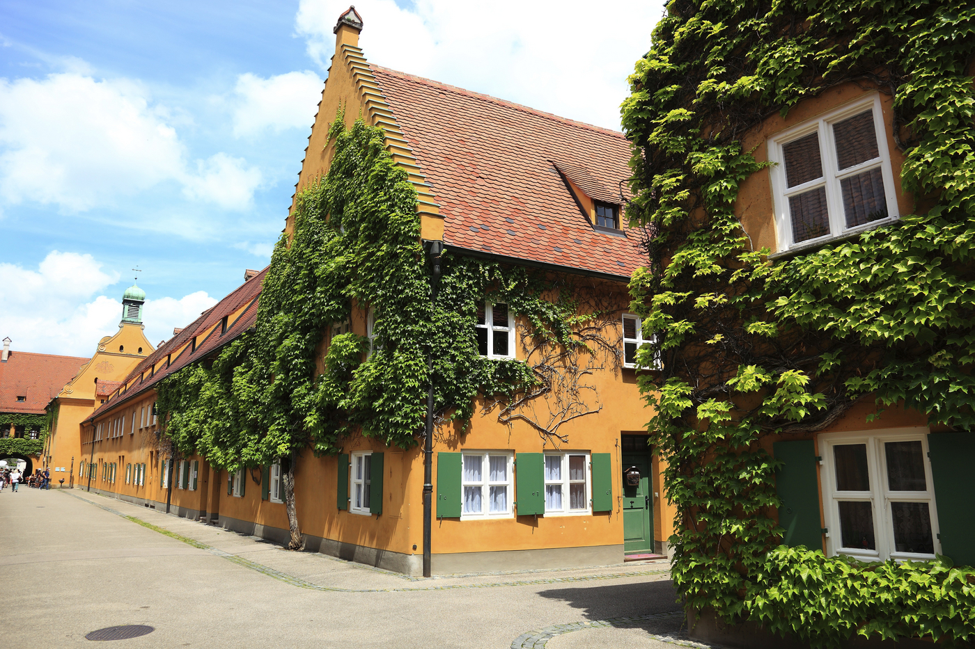 Fuggerei in Augsburg is the oldest existing social settlement in the world, Augsburg, Swabia, Bavaria, Germany,Image: 752410929, License: Rights-managed, Restrictions: , Model Release: no, Credit line: Sunny Celeste / imageBROKER / Profimedia