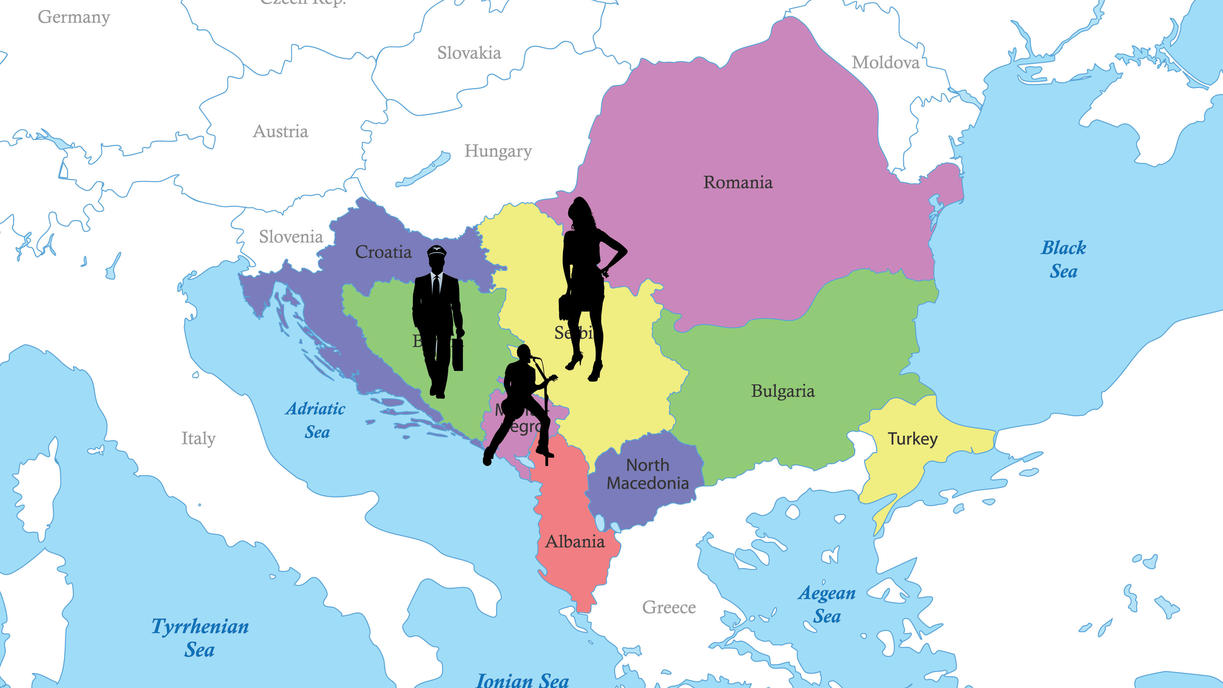 Mapa, region, pilot, manekenka, model, muzičar, kombo Foto: Shutterstock