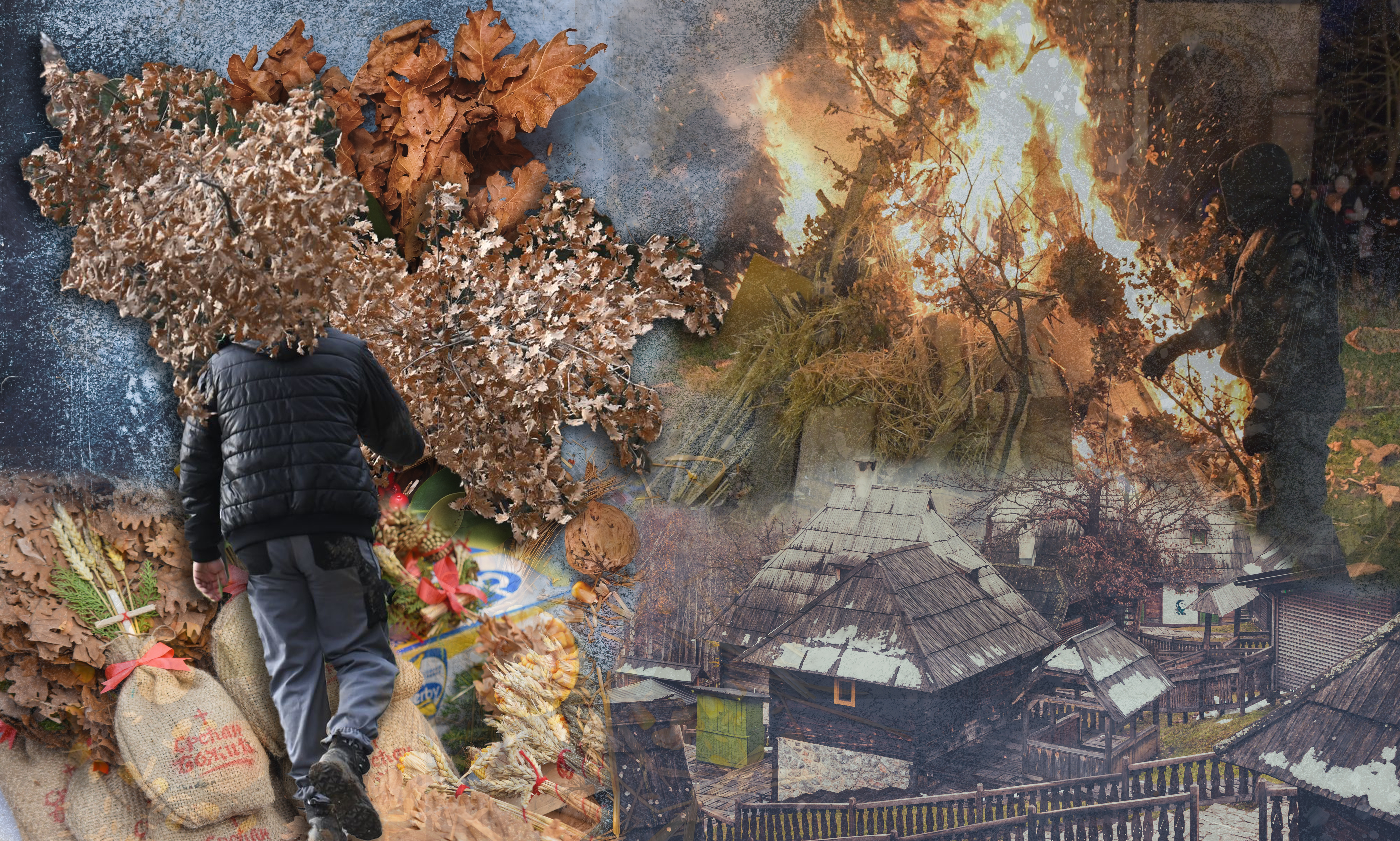 Božić, badnjak, žito, selo, običaji, srpski božić i badnje veče KOMBO