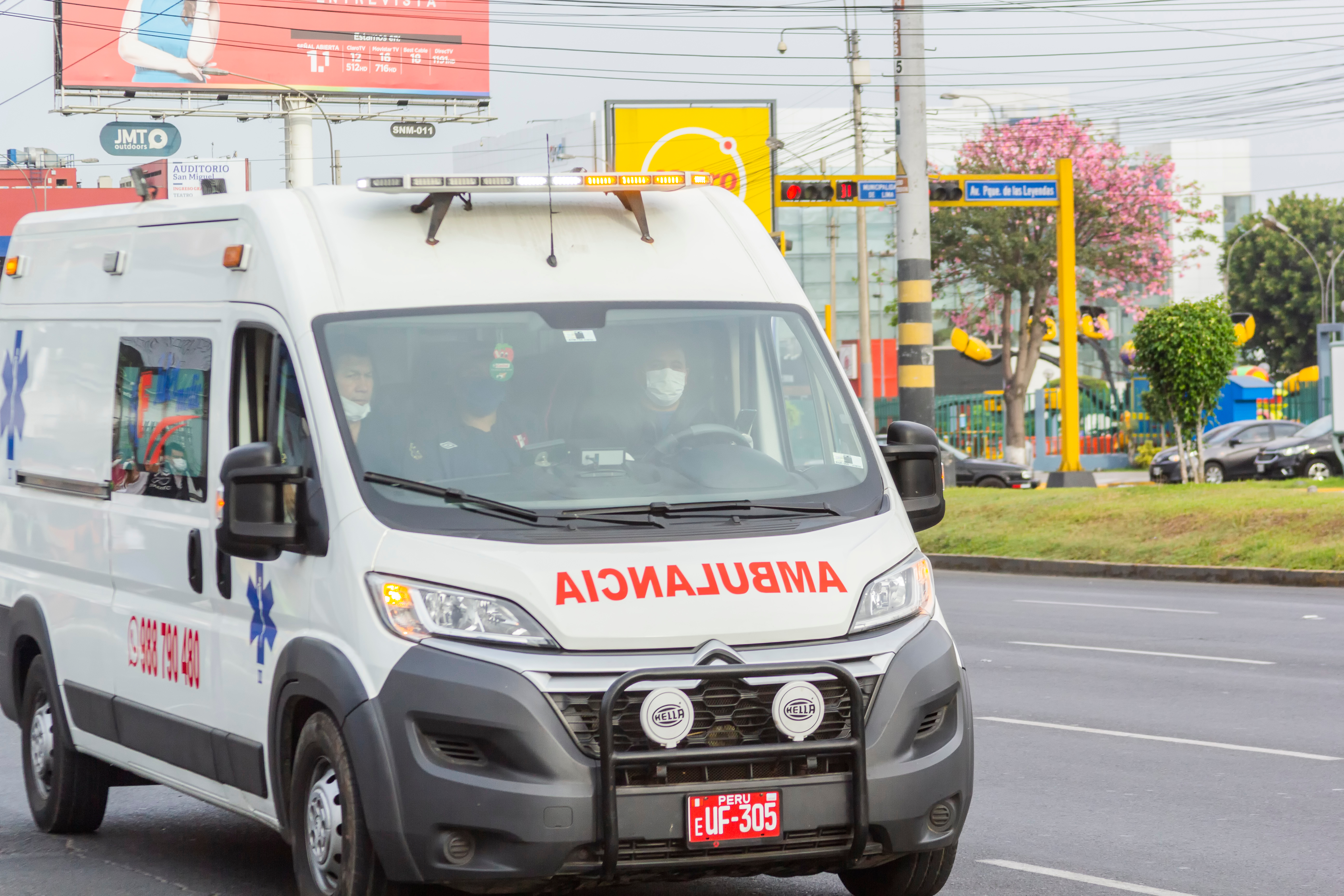 Lima,,Peru,-,April,8,2020:,Ambulance,In,The,City
