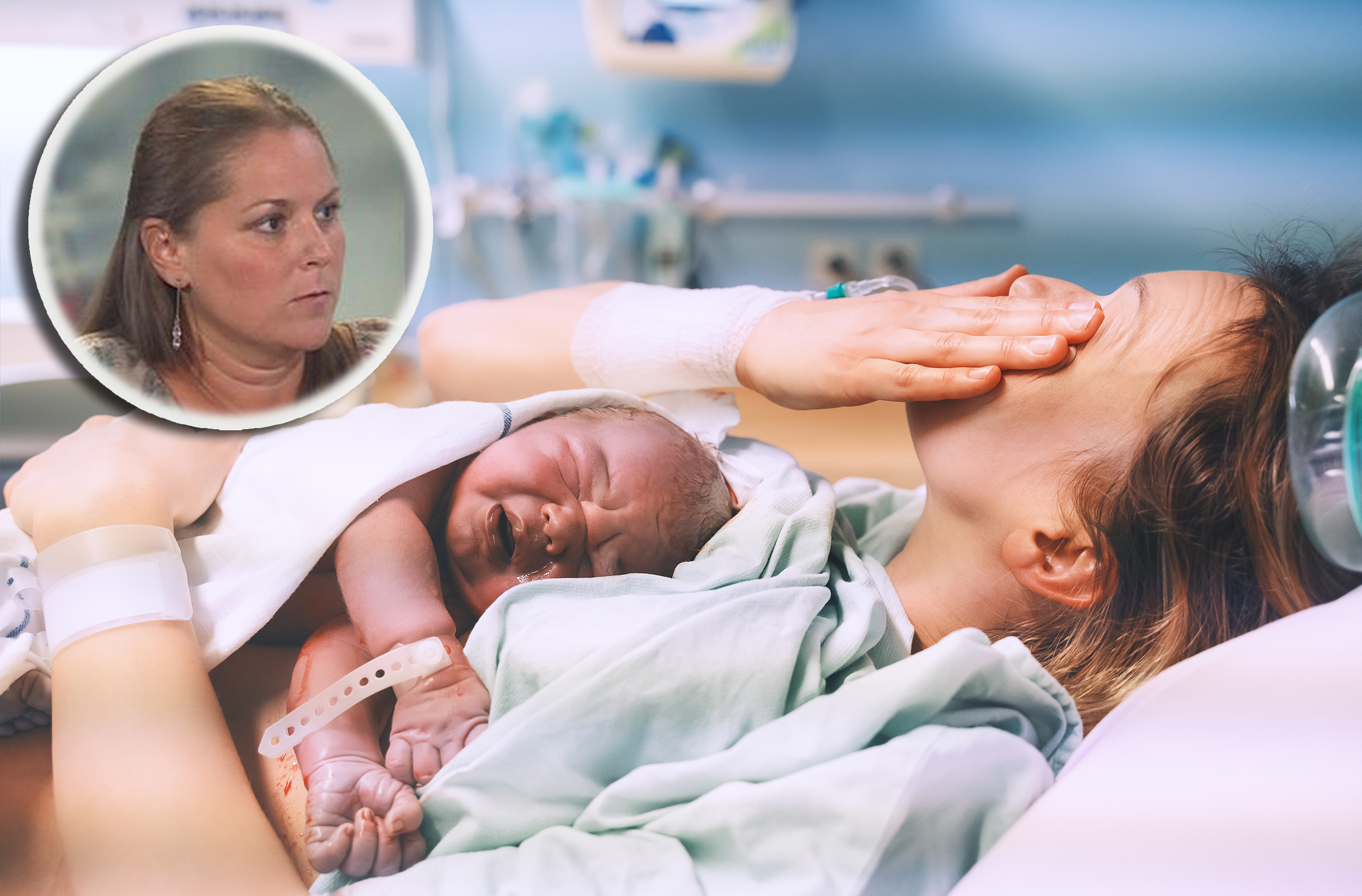 Jasmina Mihnjak, psiholog  Mother and newborn. Child birth in maternity hospital. Young mom hugging her newborn baby after delivery. Woman giving birth. First moments of baby life after labor.