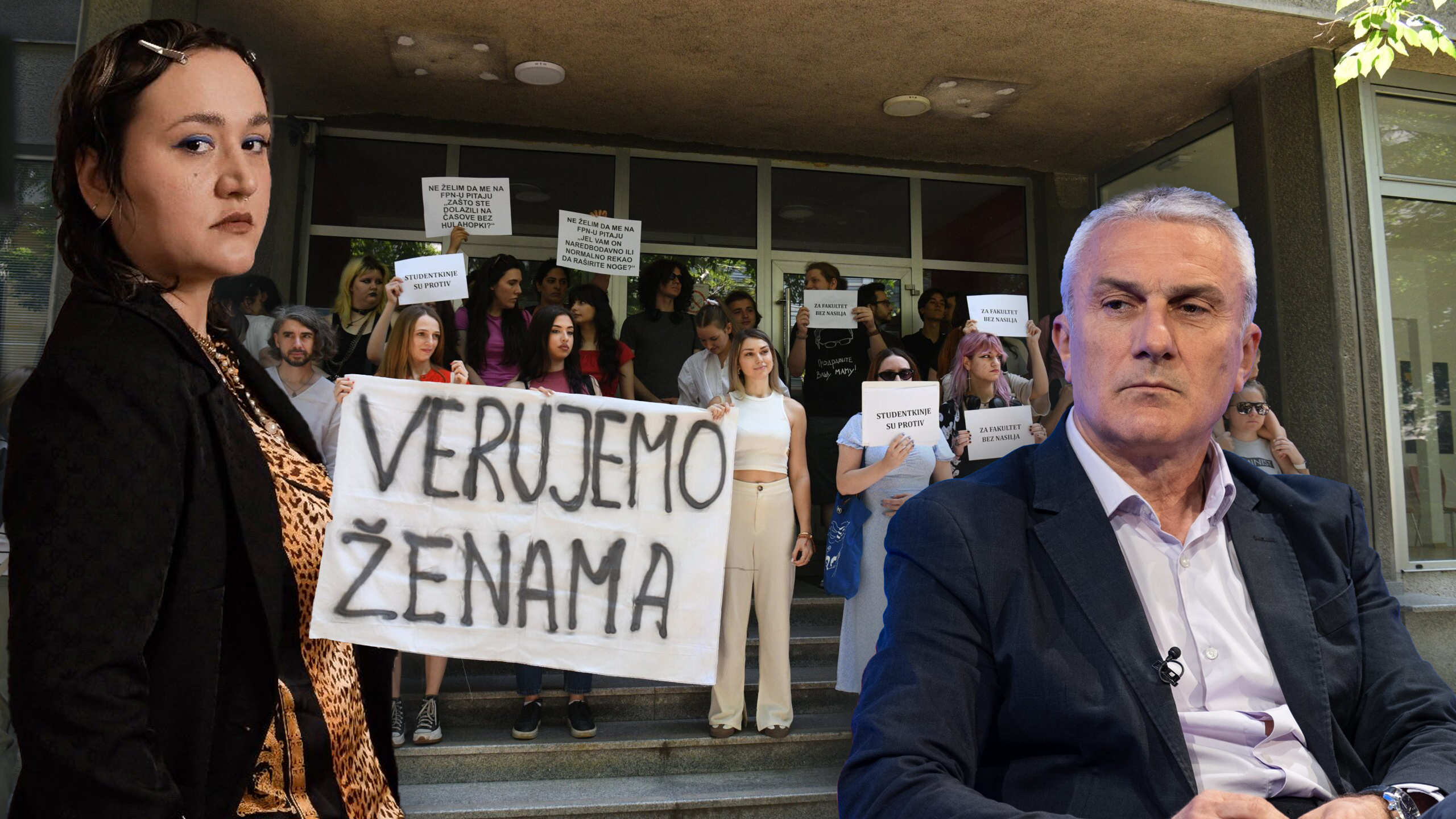 Milana Lazić, Slaviša Orlović, FPN, Fakultet političkih nauka, protest, seksualno uznemiravanje, kombo Foto: Filip Krainčanić/Nova.rs/Privatna arhiva/Ivan Dinić/Nova