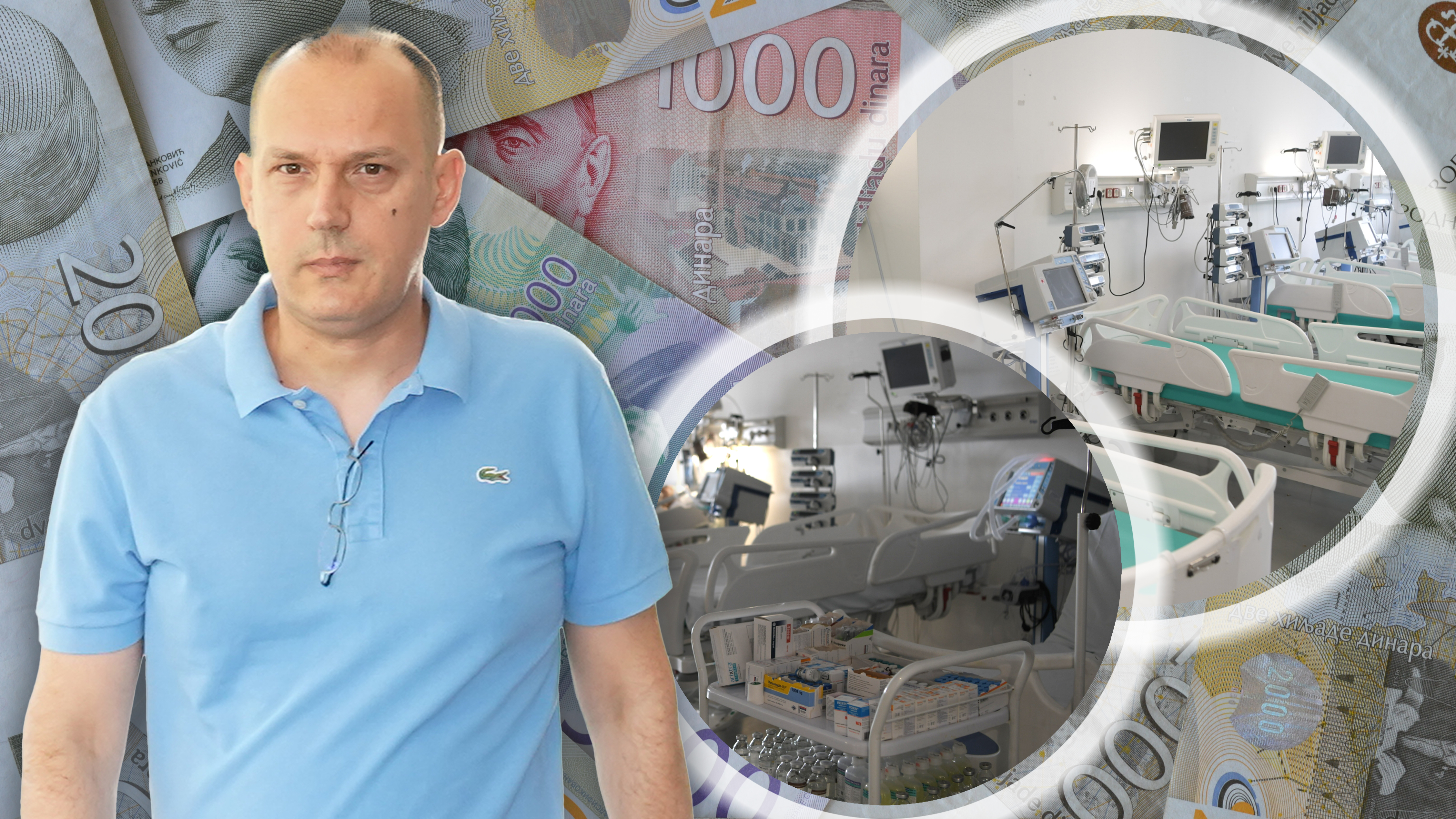 Zlatibor Lončar, bolnica, pare, dinari, novac, kombo Foto: Shutterstock/Dragan Mujan/Nova.rs/Antonio Ahel/ATAImages